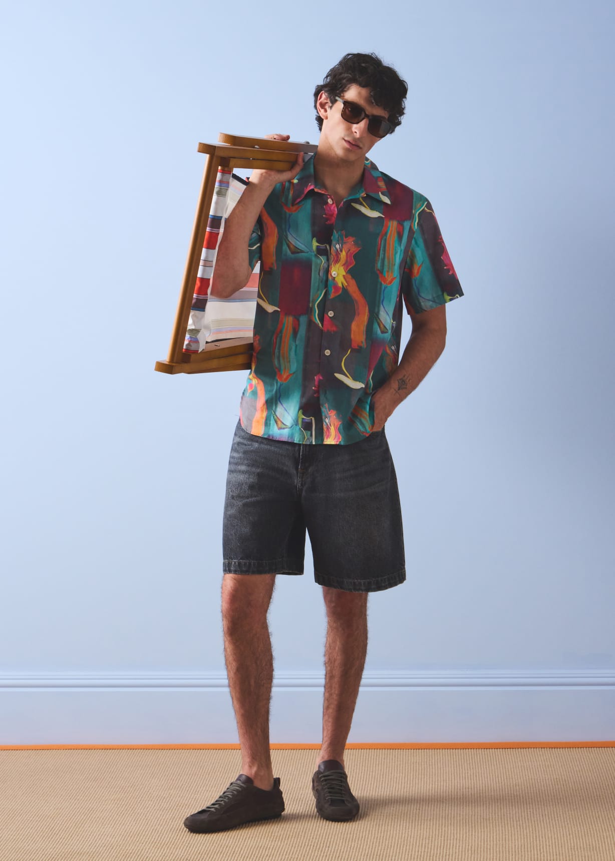 Men's 'Glitch Floral' Print Shirt