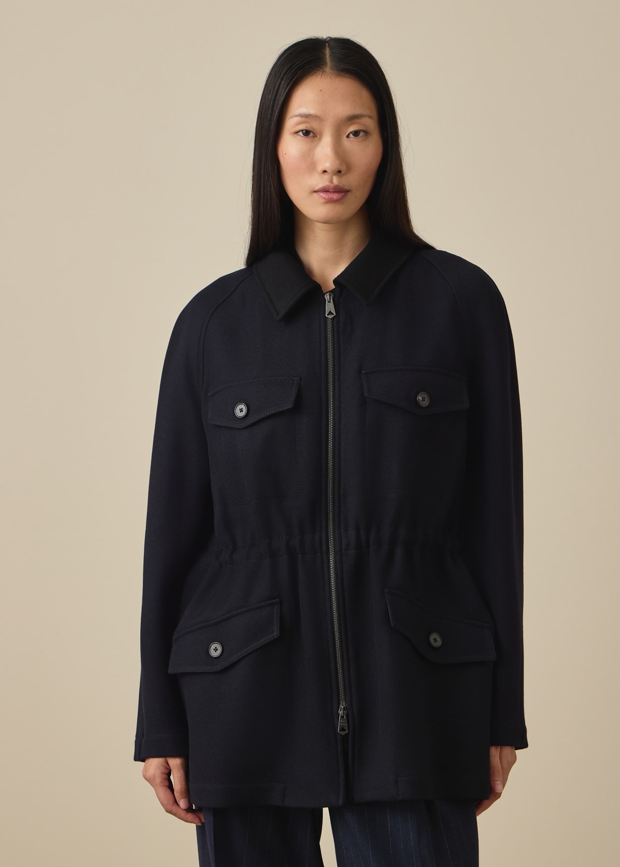Women's Navy Wool Field Jacket Paul Smith
