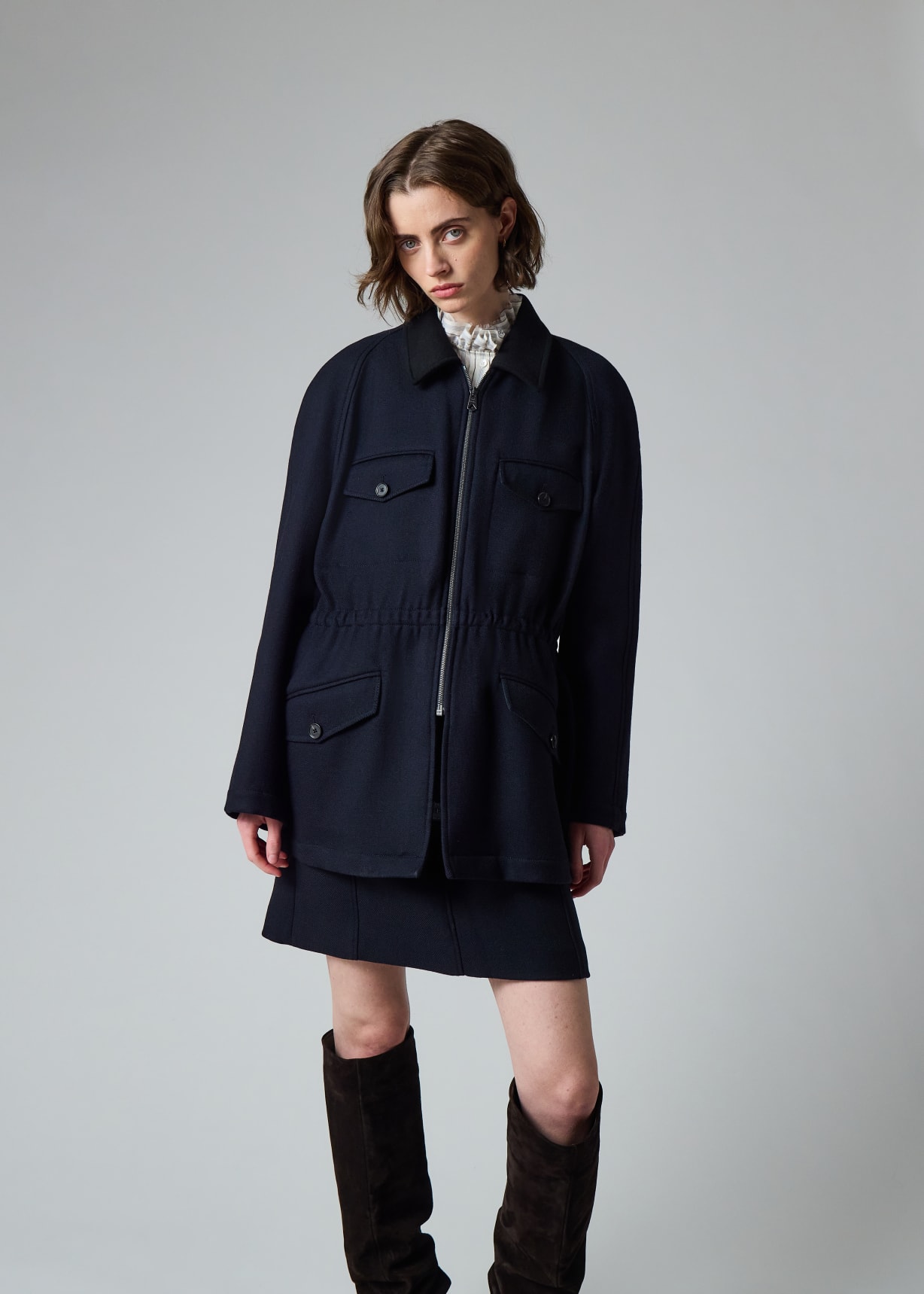 Women's Navy Wool Field Jacket Paul Smith