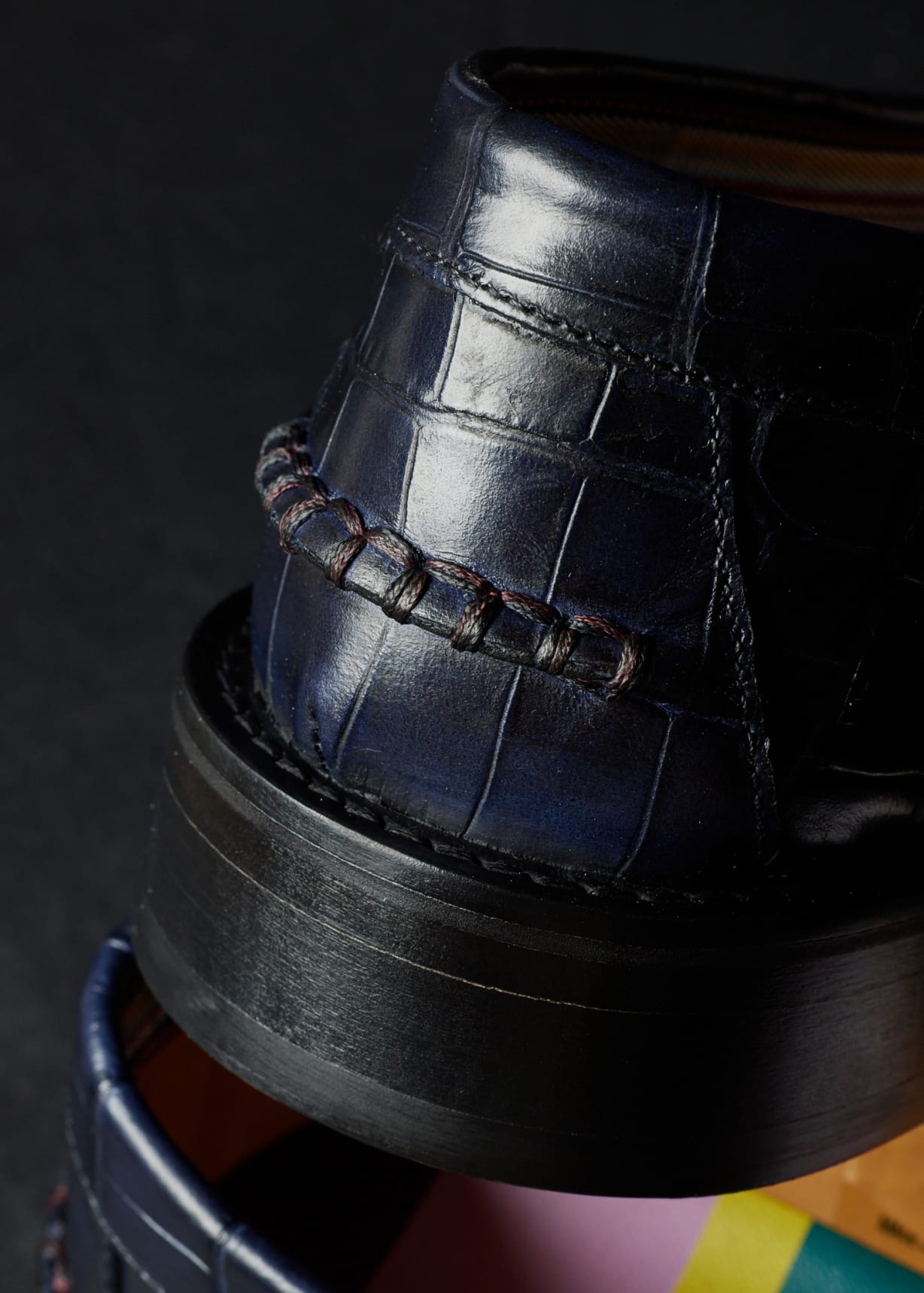 Men's Navy Croc-Emboss 'Rialto' Loafers