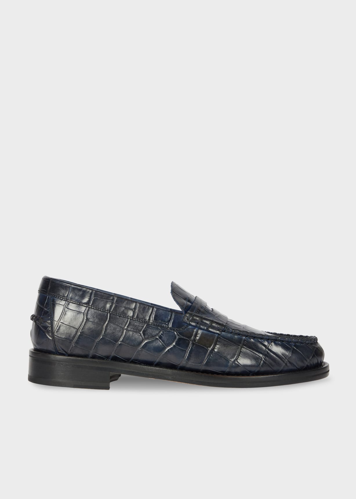 Men's Navy Croc-Emboss 'Rialto' Loafers