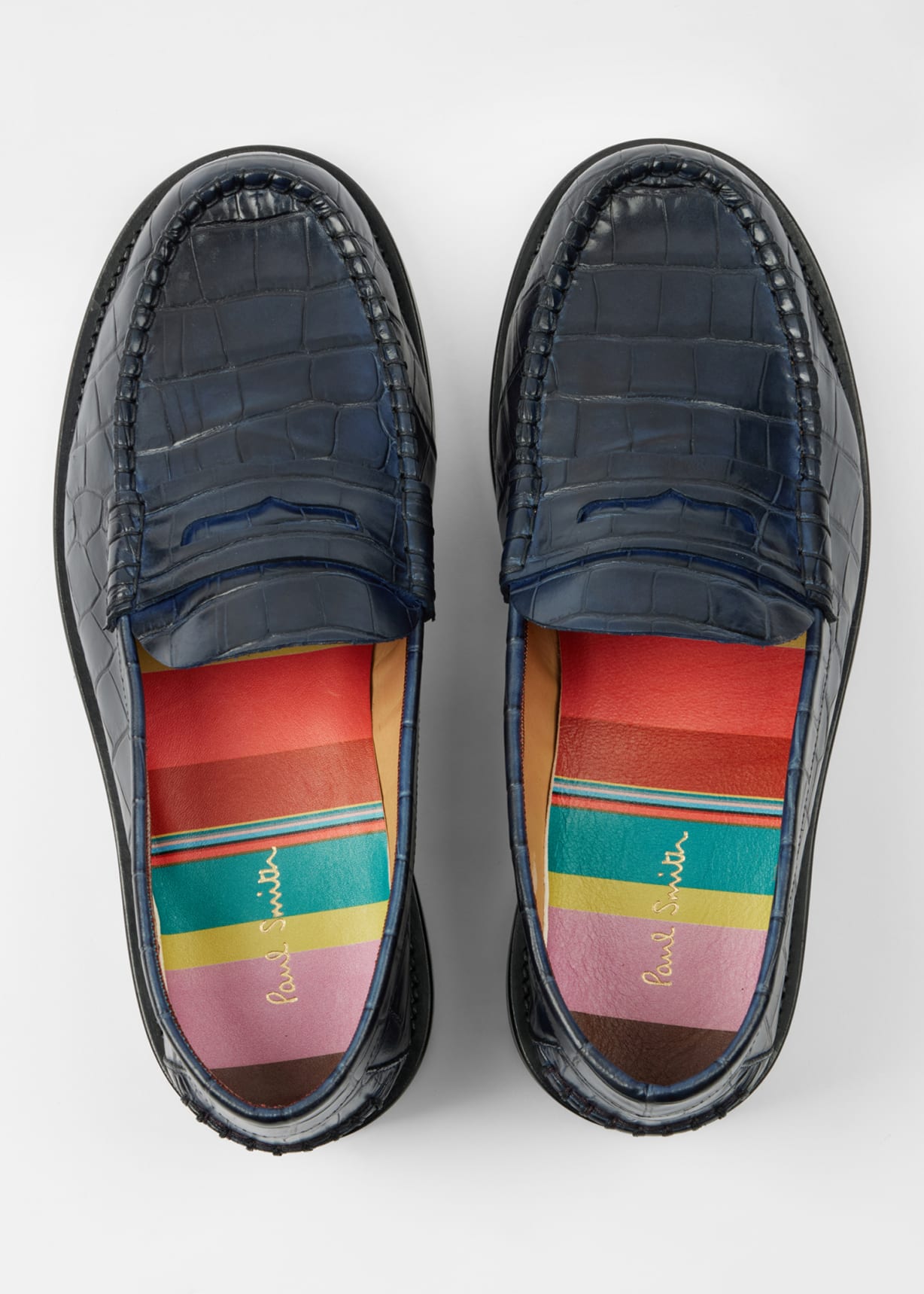 Men's Navy Croc-Emboss 'Rialto' Loafers