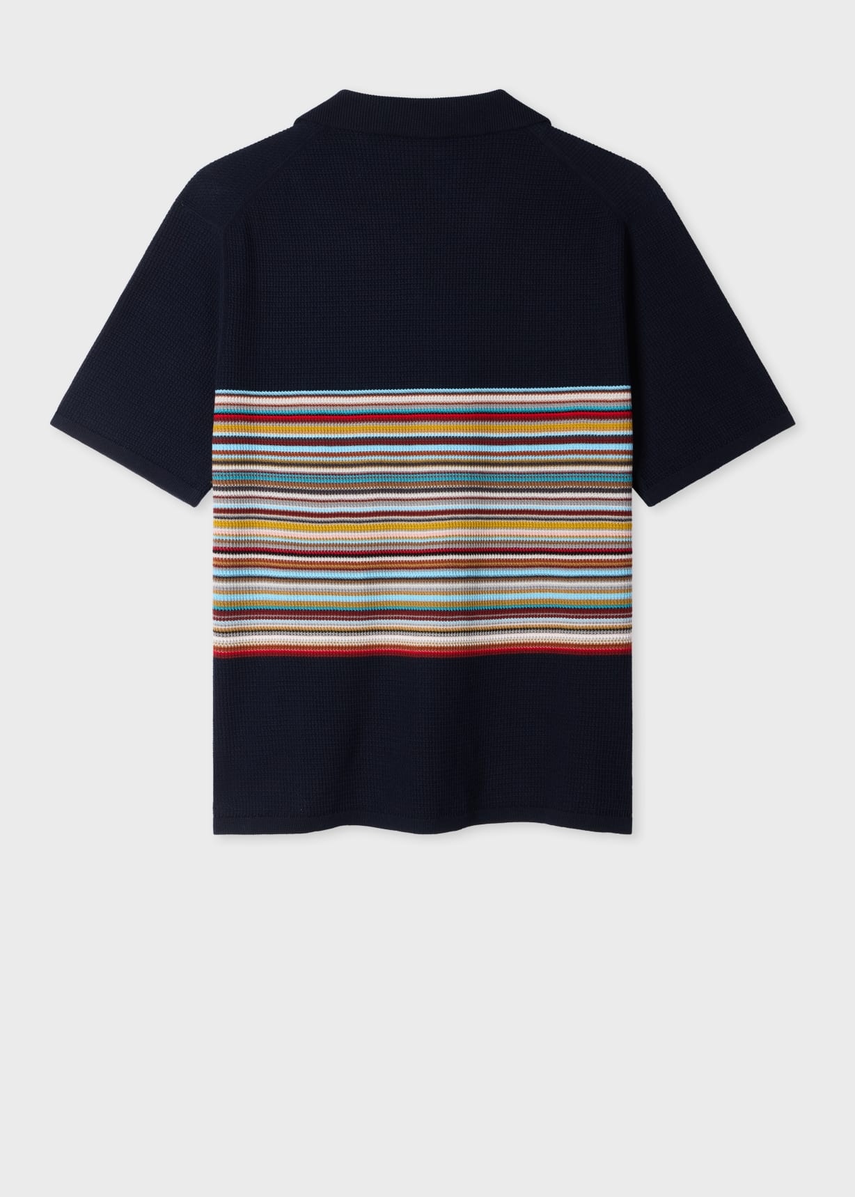 Men's Navy Organic Cotton 'Signature Stripe' Knitted Shirt