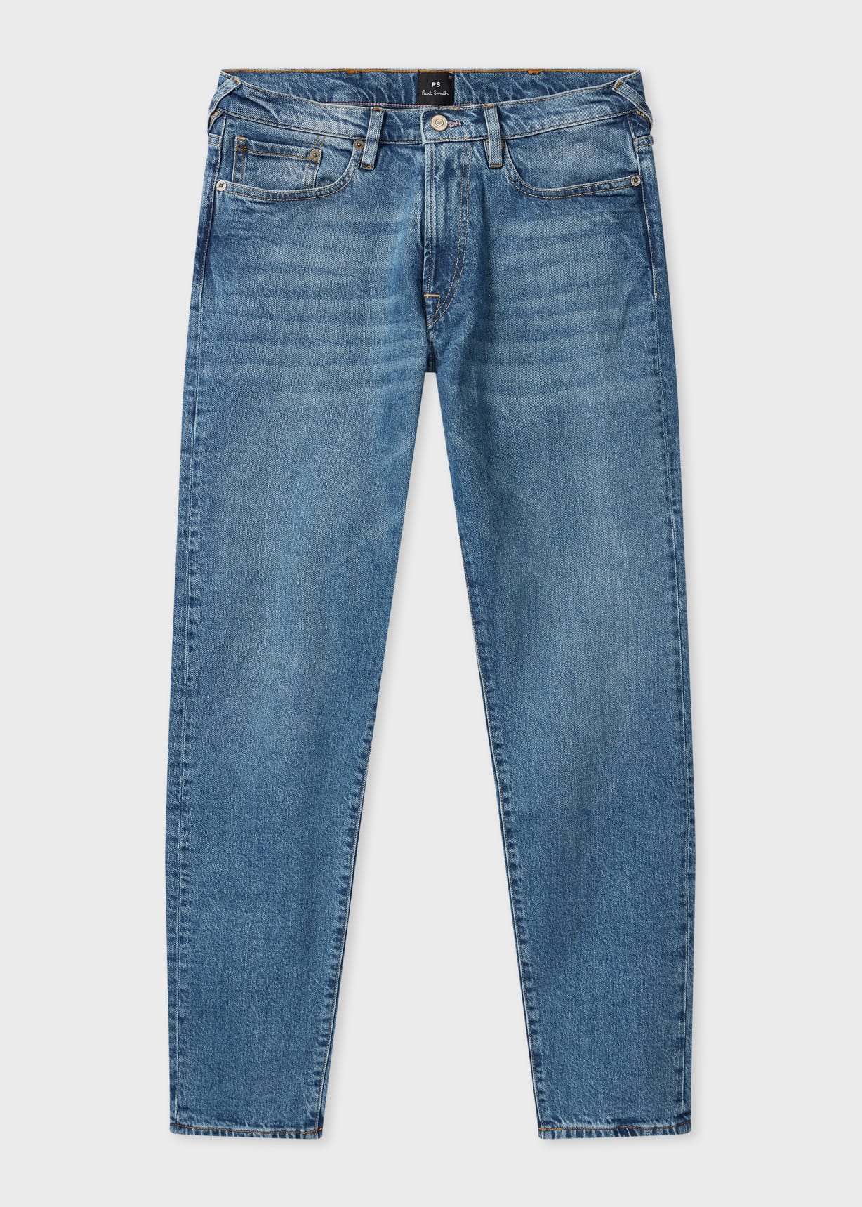 Men's Slim Tapered-Fit Mid-Wash 'Blue Black Stretch' Jeans