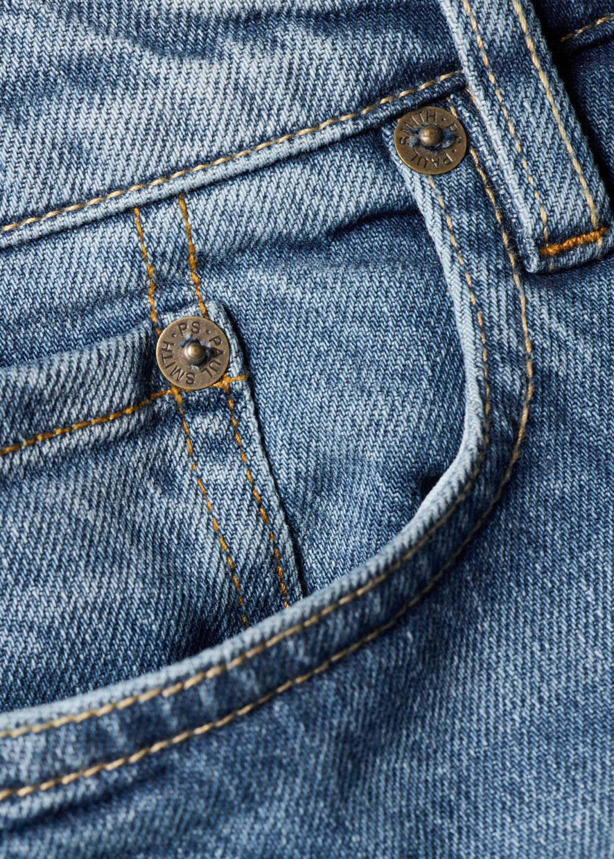 Men's Slim Tapered-Fit Mid-Wash 'Blue Black Stretch' Jeans