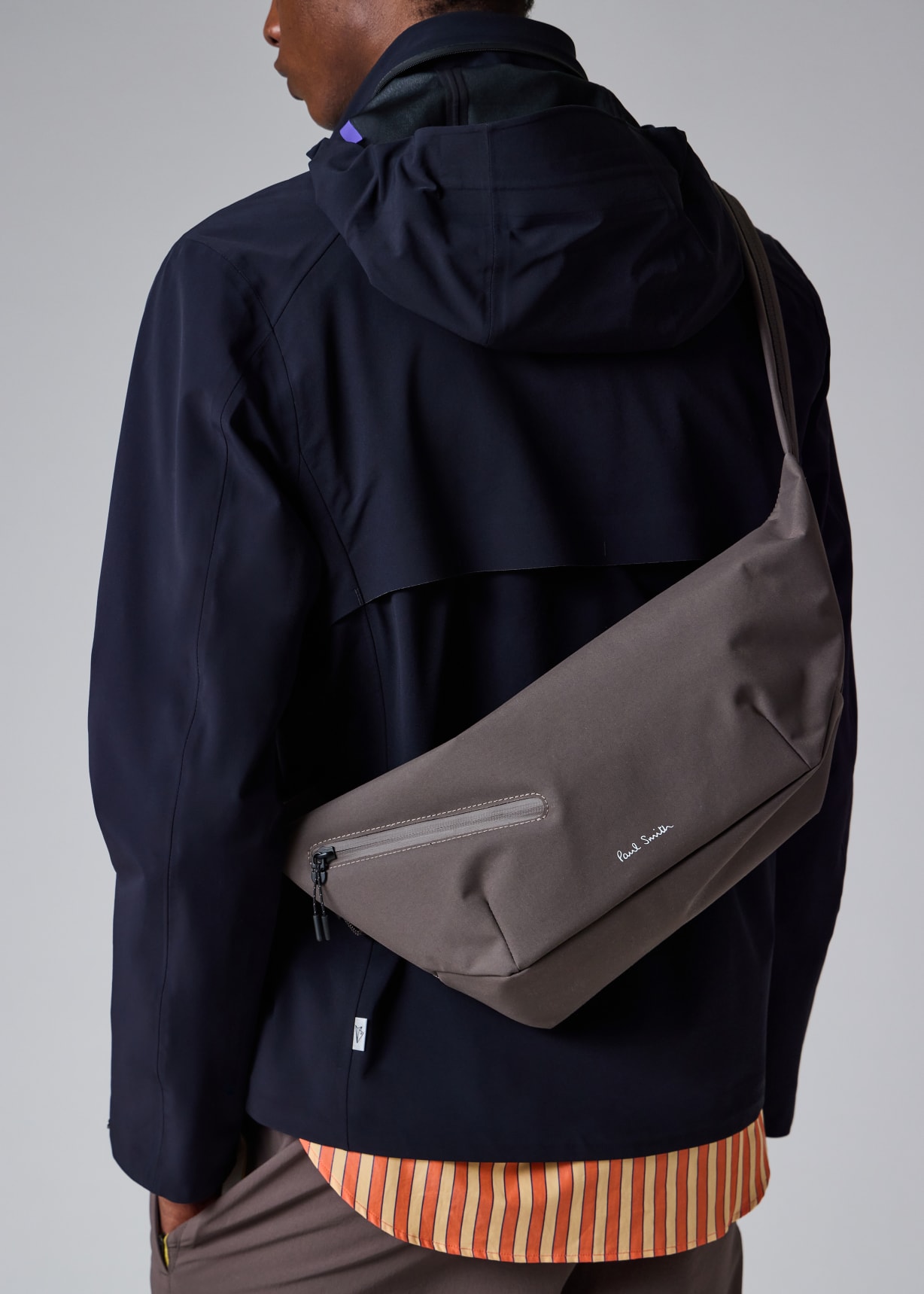 ボディーバッグ Paul Smith LIGHTWEIGHT NYLON BODY BAG Mauve Nylon Sling Cross Body Bag with Leather Trims