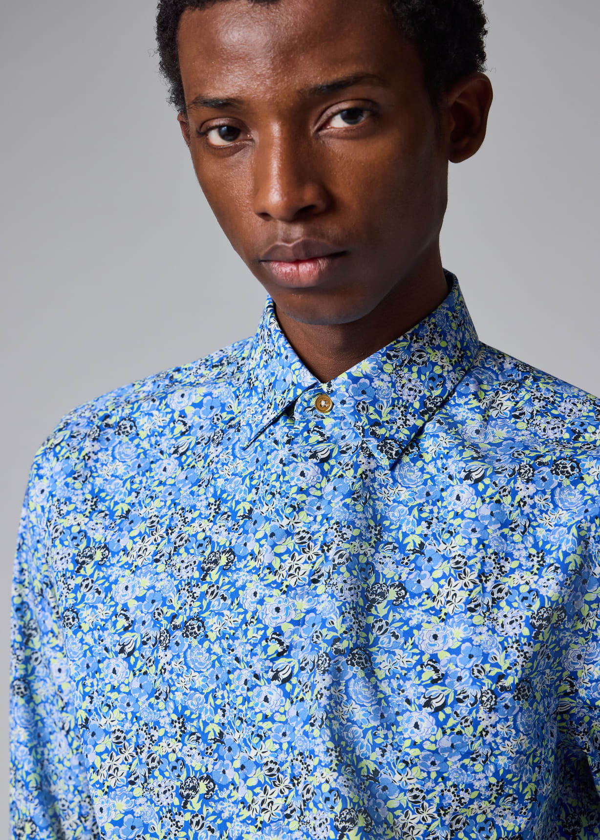 blue flower dress shirt Paul Smith Slim-Fit 'Lime Floral' Print Made in Italy from daily wear Anne Hathaway's Dreamy Dior Color:Pear