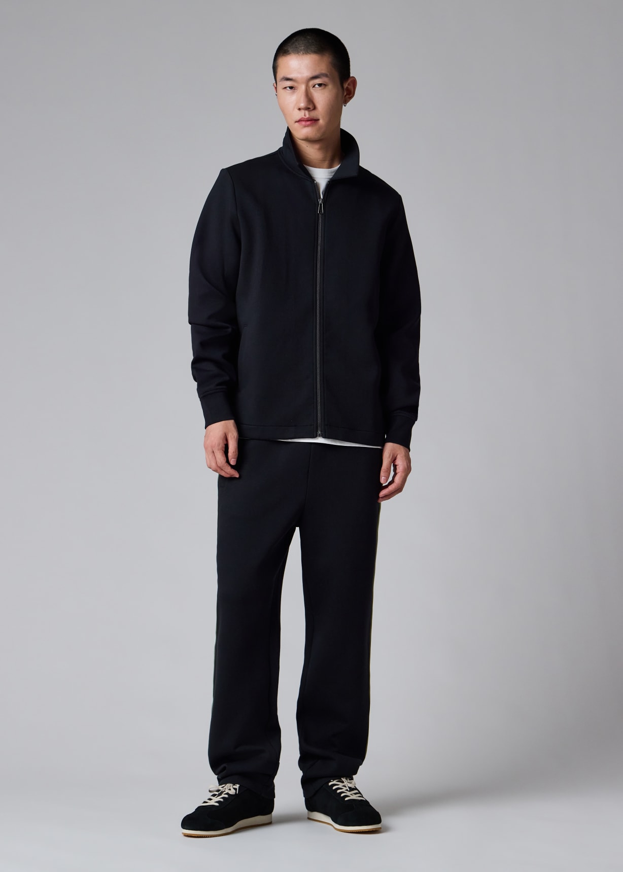 Men's Black Double-Face Full Zip Sweatshirt