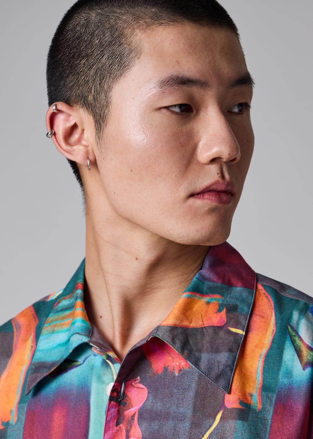 Men's 'Glitch Floral' Print Shirt