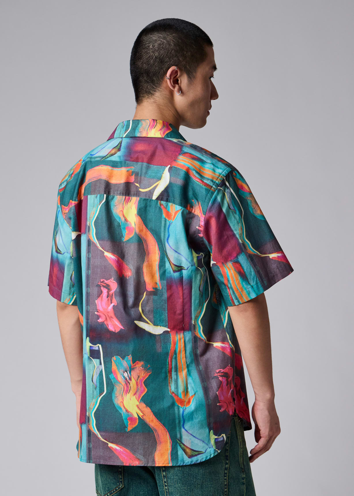 Men's 'Glitch Floral' Print Shirt