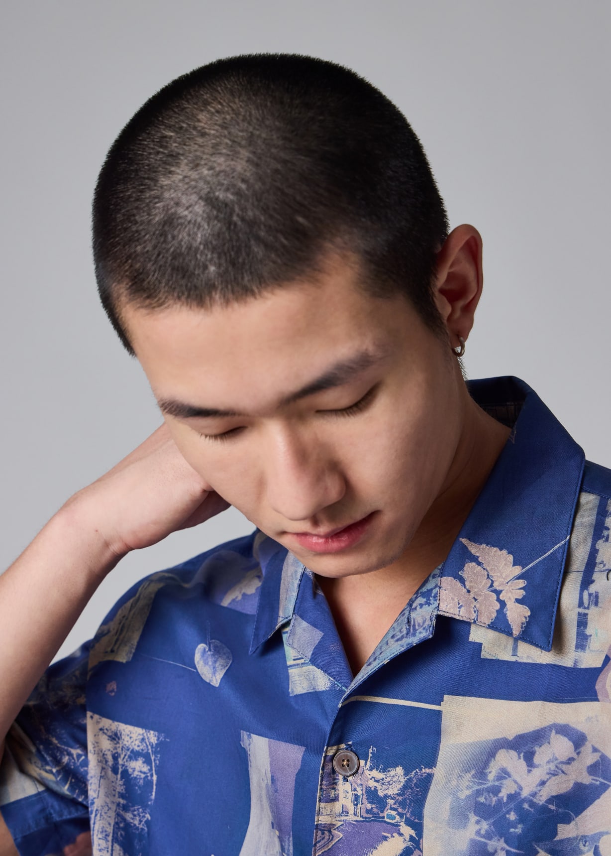 Men's Blue 'Scrapbook' Print Shirt