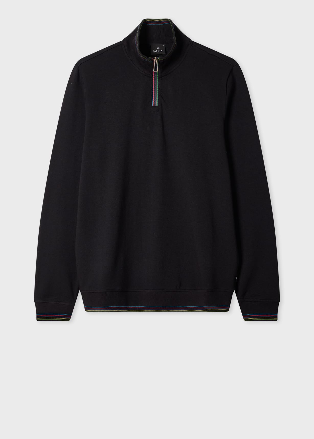 Men's Black 'Sports Stripe' Quarter Zip Top