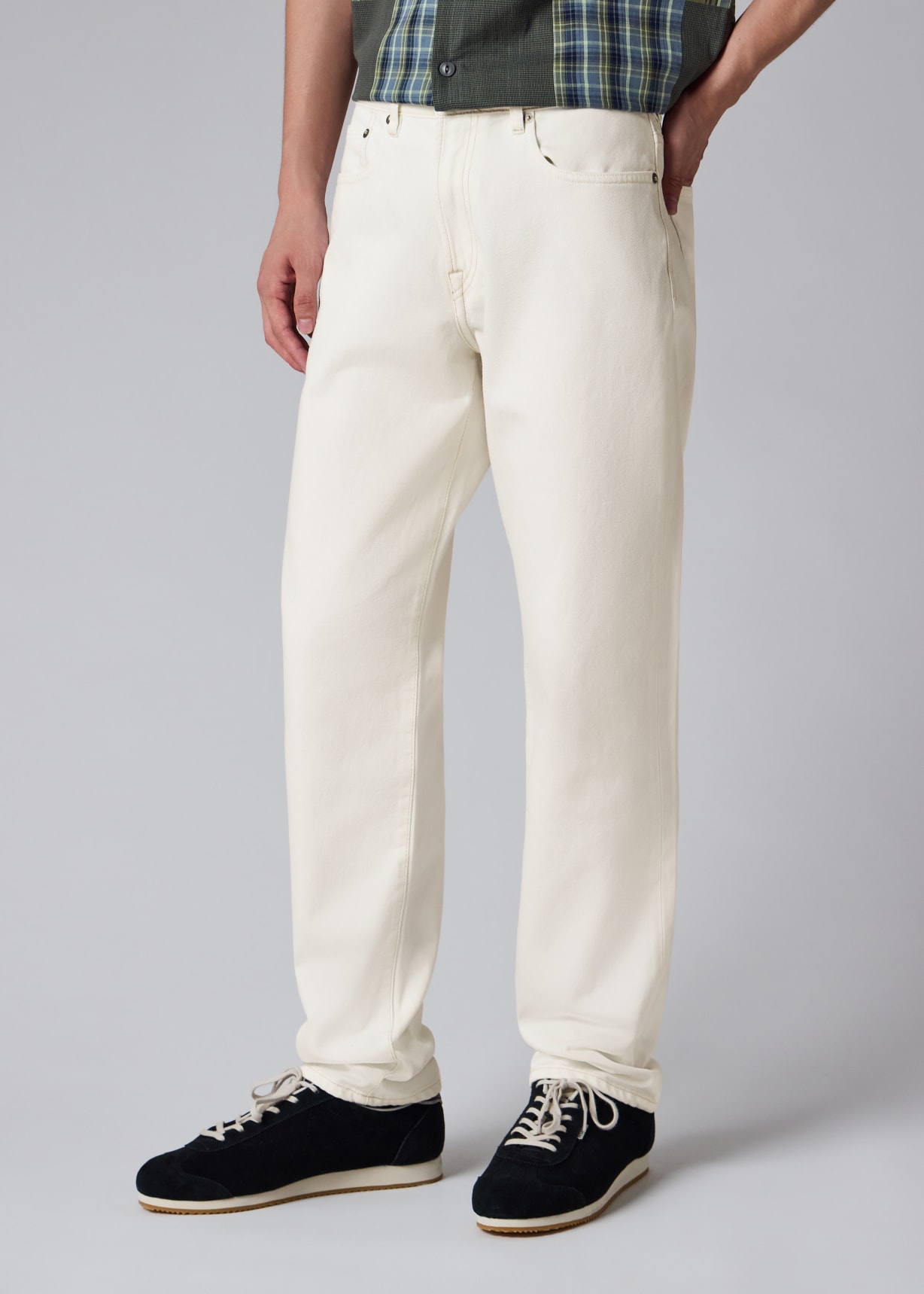 パンツ 00s Paul Smith white denim pants swag Men's Relaxed Tapered-Fit White Jeans