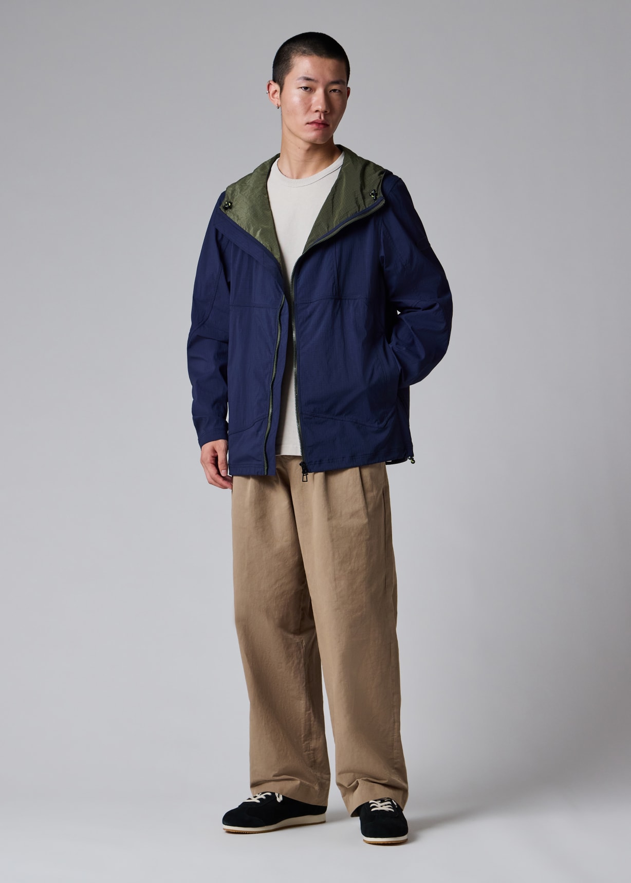 Men's Navy Packable Showerproof Ripstop Jacket
