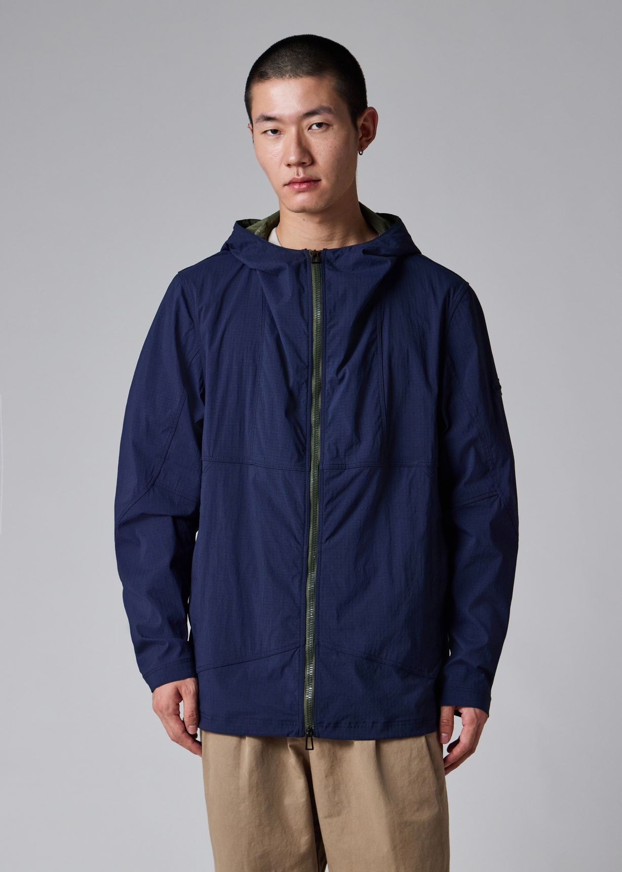 Men's Navy Packable Showerproof Ripstop Jacket
