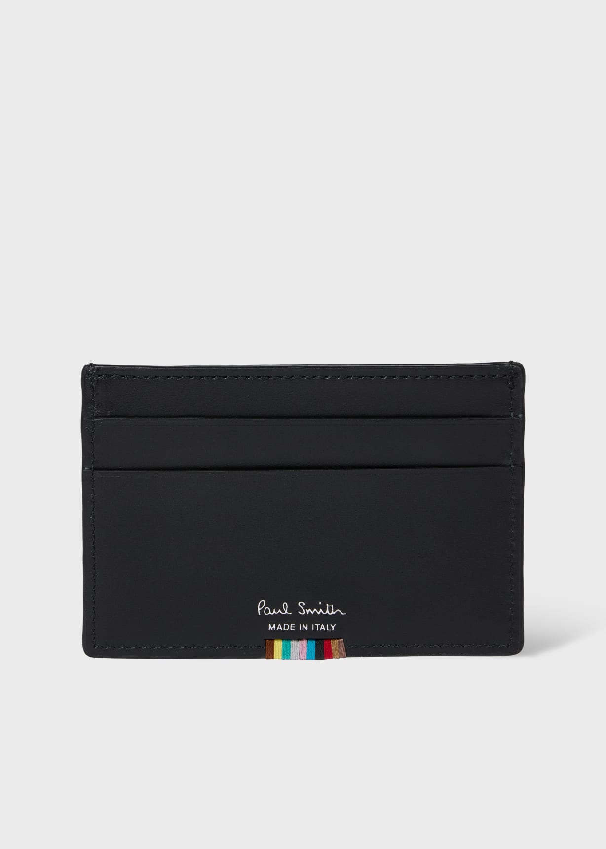 Black Leather 'Signature Stripe' Card Holder Paul Smith