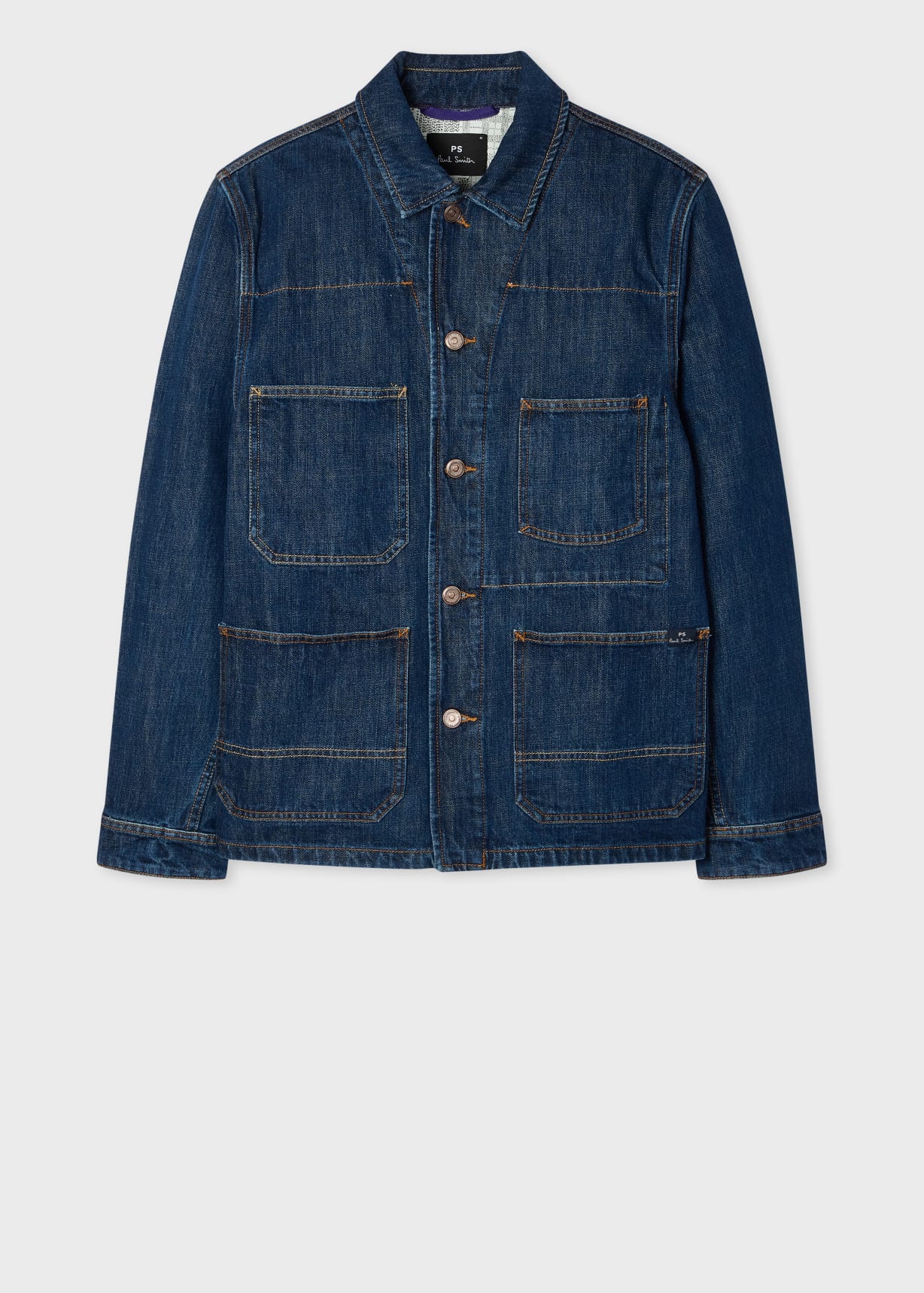 PAUL SMITH ダークブルーデニムジャケット Men's Dark-Wash Denim Chore Jacket