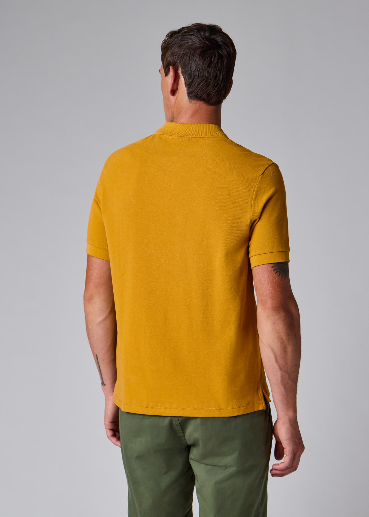 Men's Mustard Organic Cotton Zebra Logo Polo Shirt