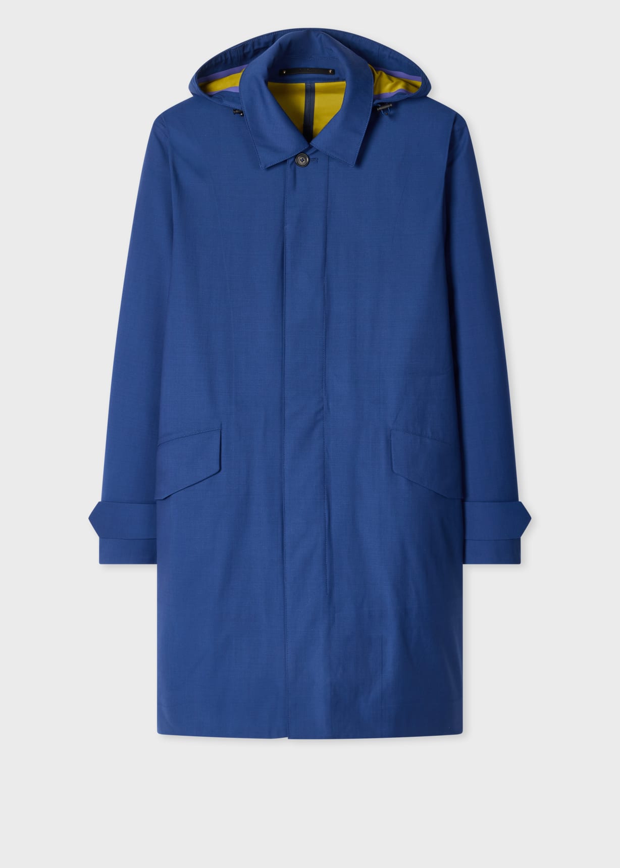 Men's Cobalt Blue 'Storm System' 3-Layer Hooded Mac
