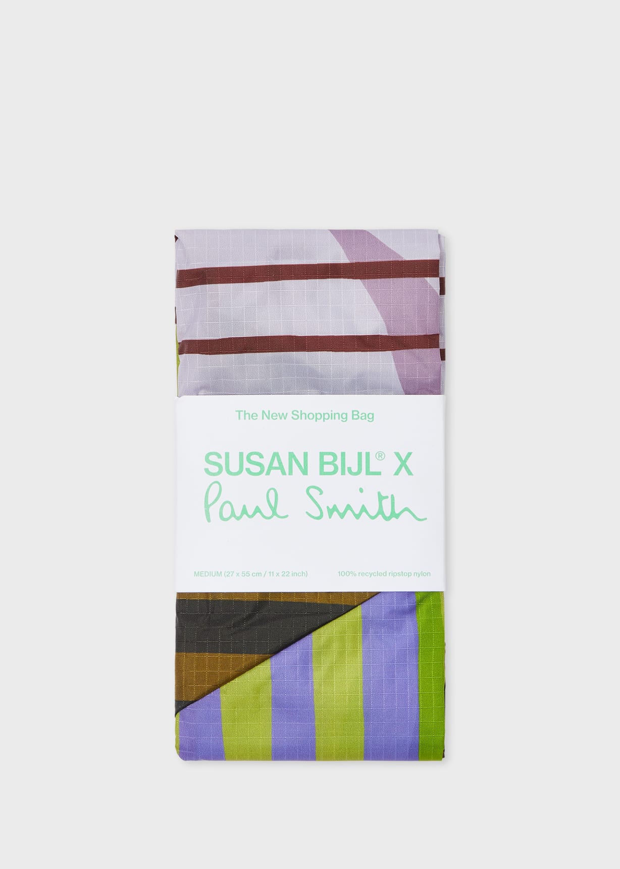 Susan Bijl x Paul Smith - Lilac Mixed-Stripe 'The New Shopping Bag