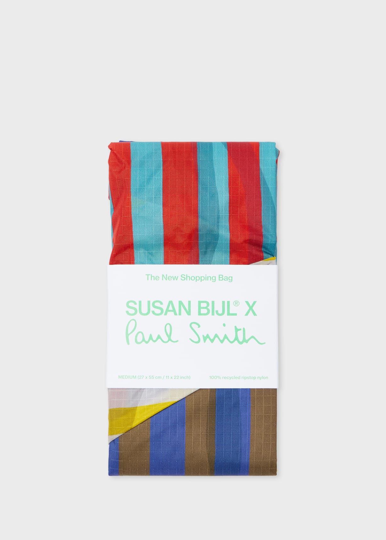 Susan Bijl x Paul Smith - Red Mixed-Stripe 'The New Shopping Bag