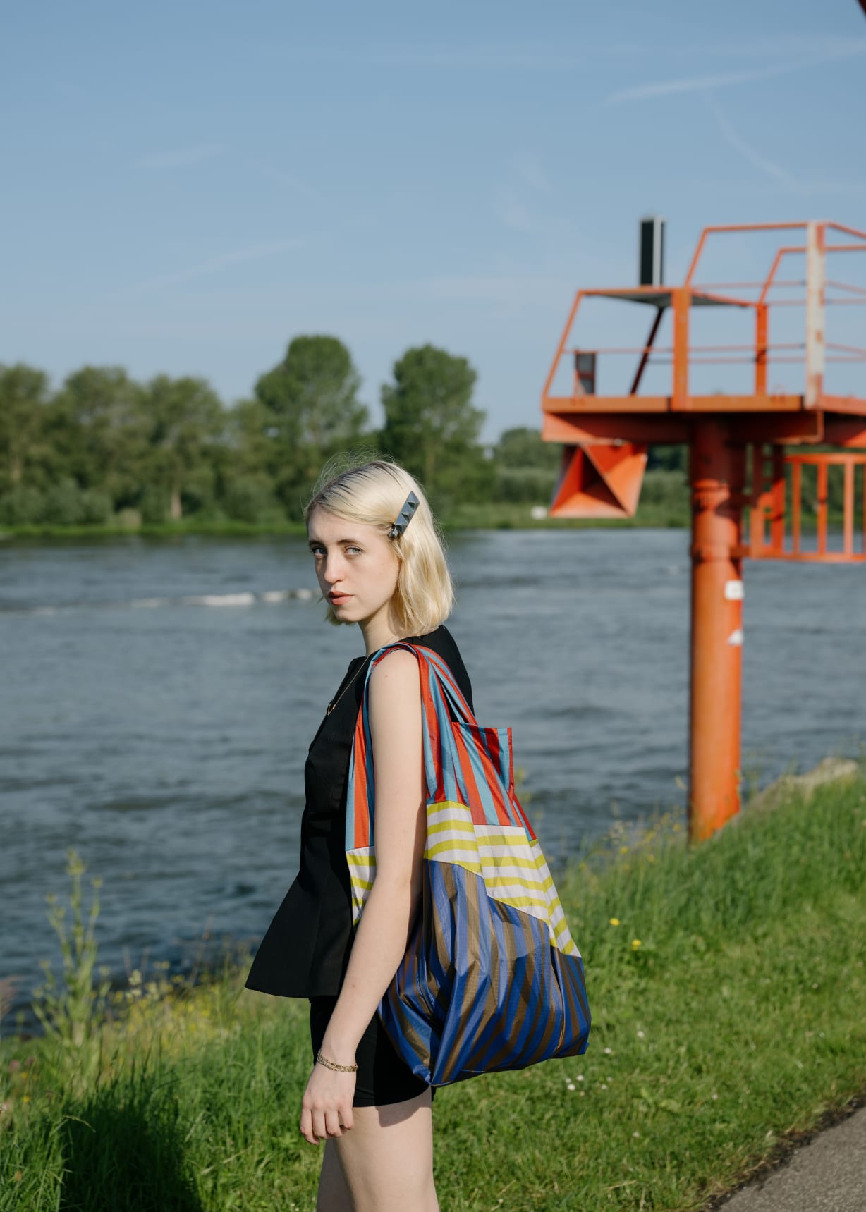 Susan Bijl x Paul Smith - Red Mixed-Stripe 'The New Shopping Bag