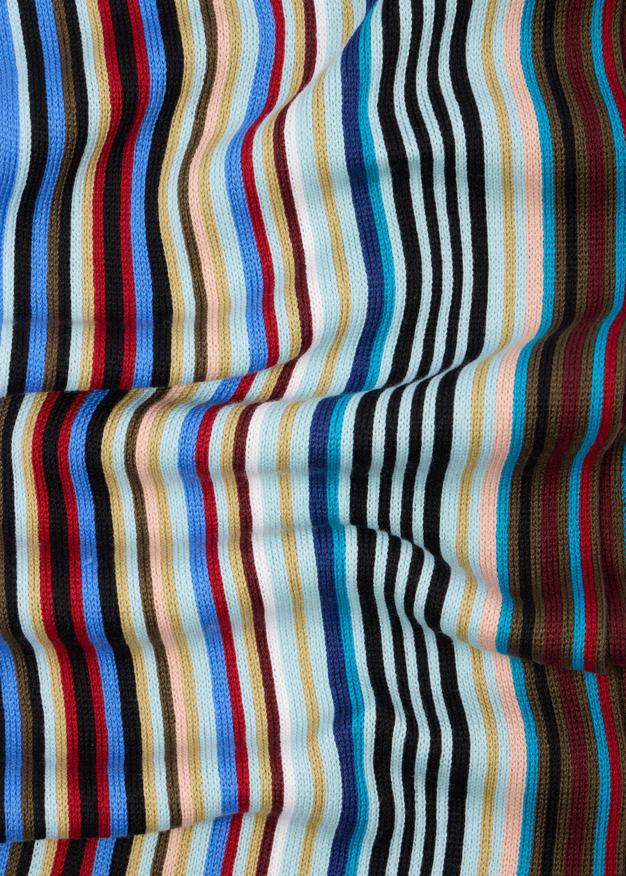 Blue Multistripe Wool Scarf