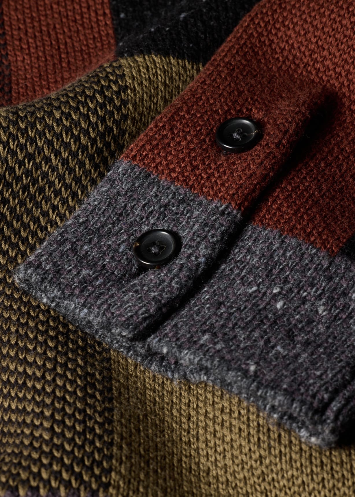 Men's Brown Pebbles Check Wool-Blend Cardigan