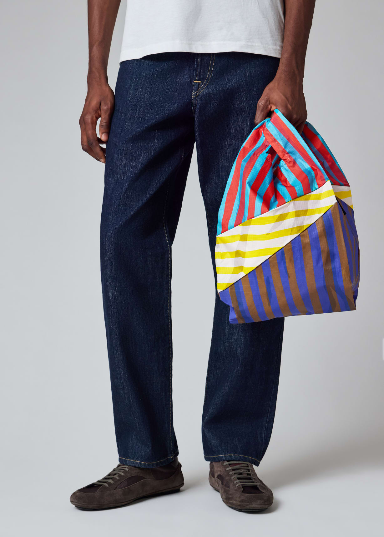 Susan Bijl x Paul Smith - Red Mixed-Stripe 'The New Shopping Bag