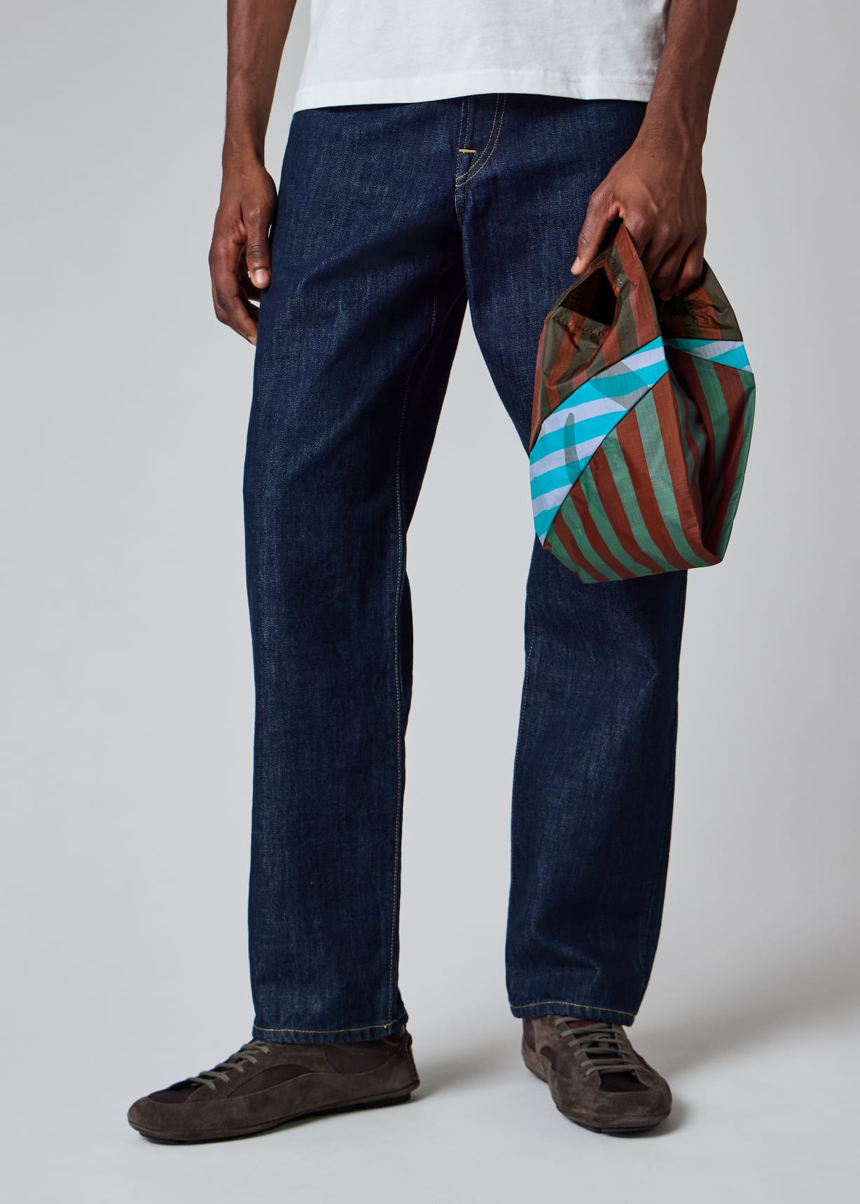 Susan Bijl x Paul Smith - Brown Mixed-Stripe 'The New Shopping Bag