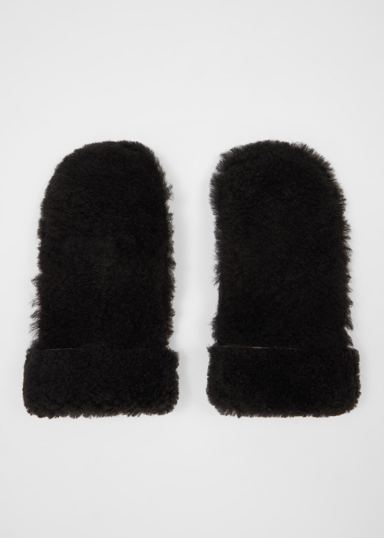 Women's Dark Brown Leather Shearling Mittens Paul Smith