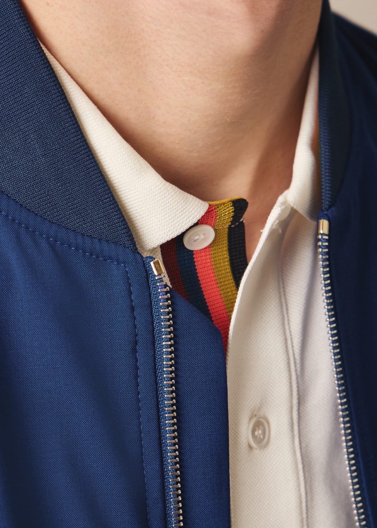 Men's Cobalt Blue 'Storm System' Wool Bomber Jacket