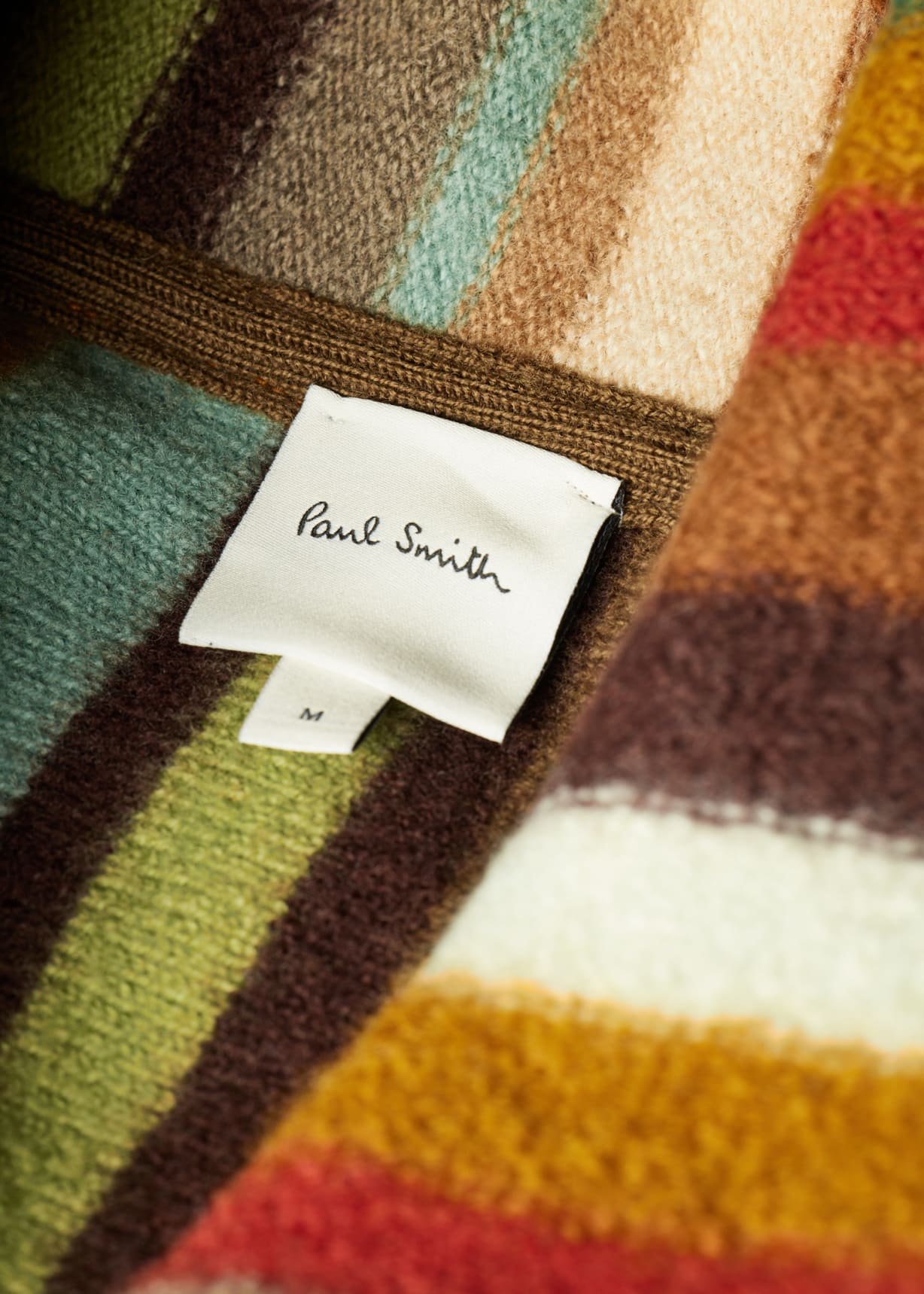 Paul Smith レイヤードカラー カーディガン　エクリュ Merino Wool 'Signature Stripe' Zip Cardigan Paul Smith