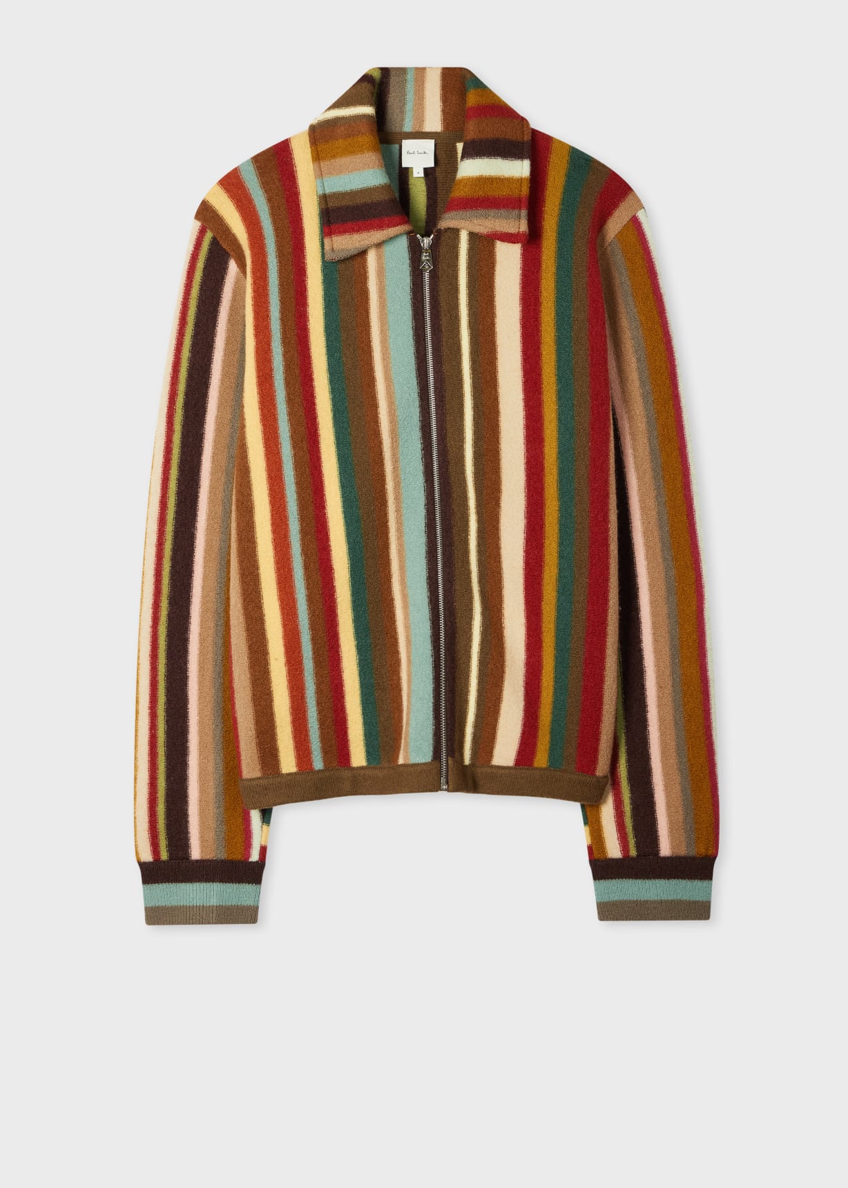 Merino Wool 'Signature Stripe' Zip Cardigan Paul Smith
