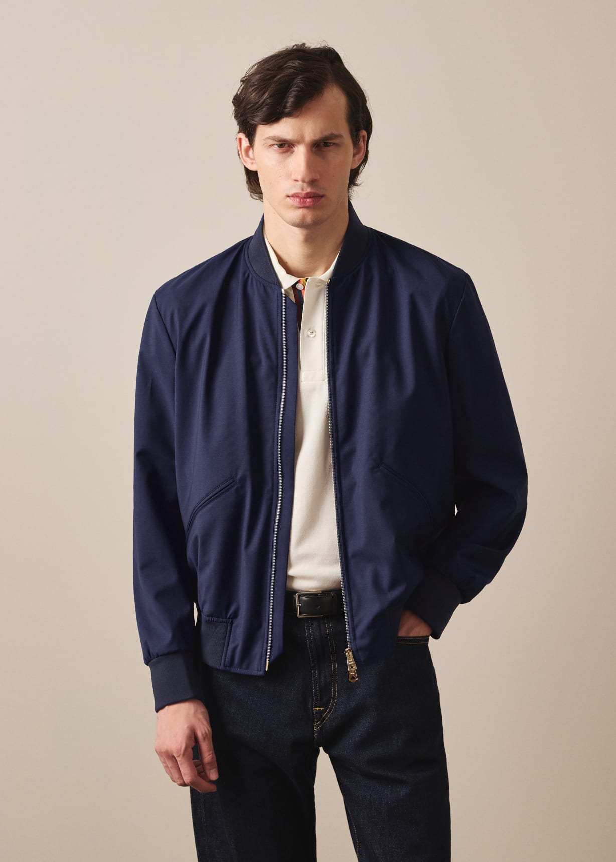 Men's Dark Navy 'Storm System' Wool Bomber