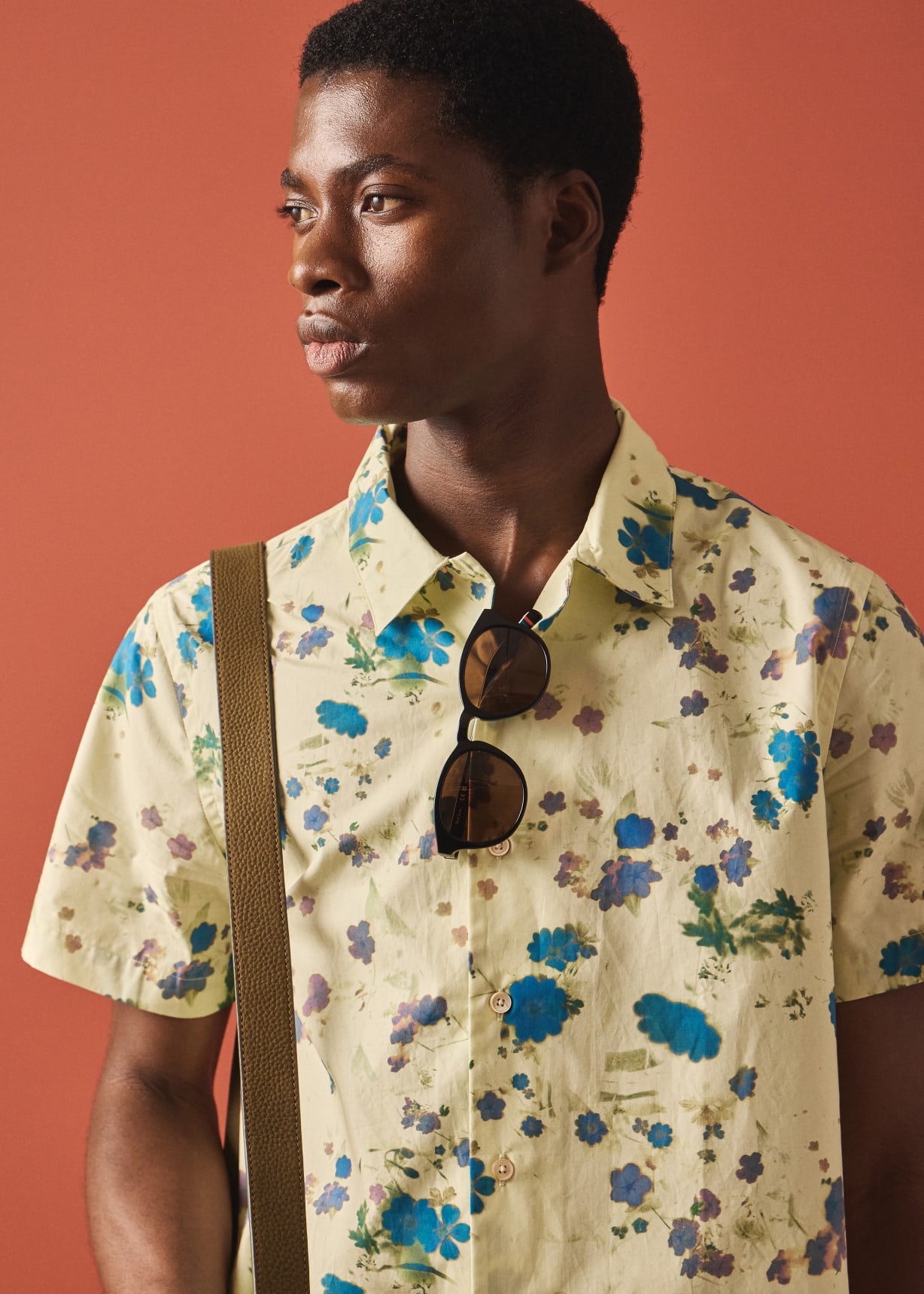 green floral dress shirt men Men's Pale Print Short-Sleeve h&m oversized shirt