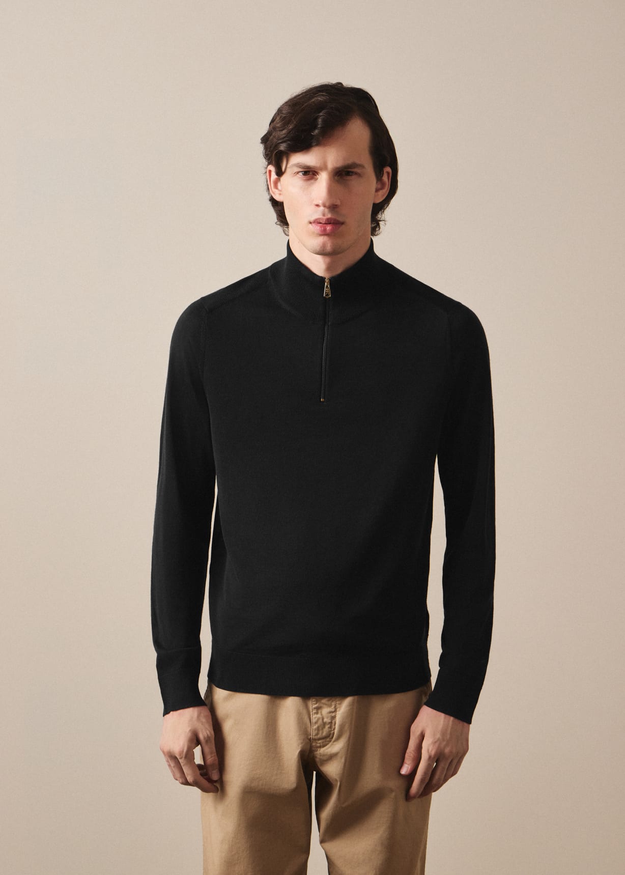 Black Wool Quarter Zip Sweater Paul Smith