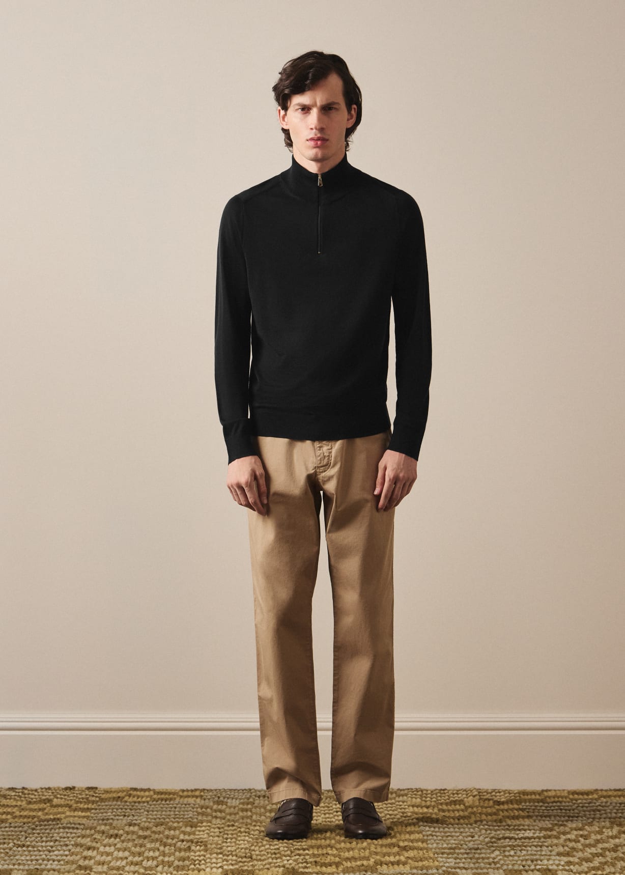 Black Wool Quarter Zip Sweater Paul Smith