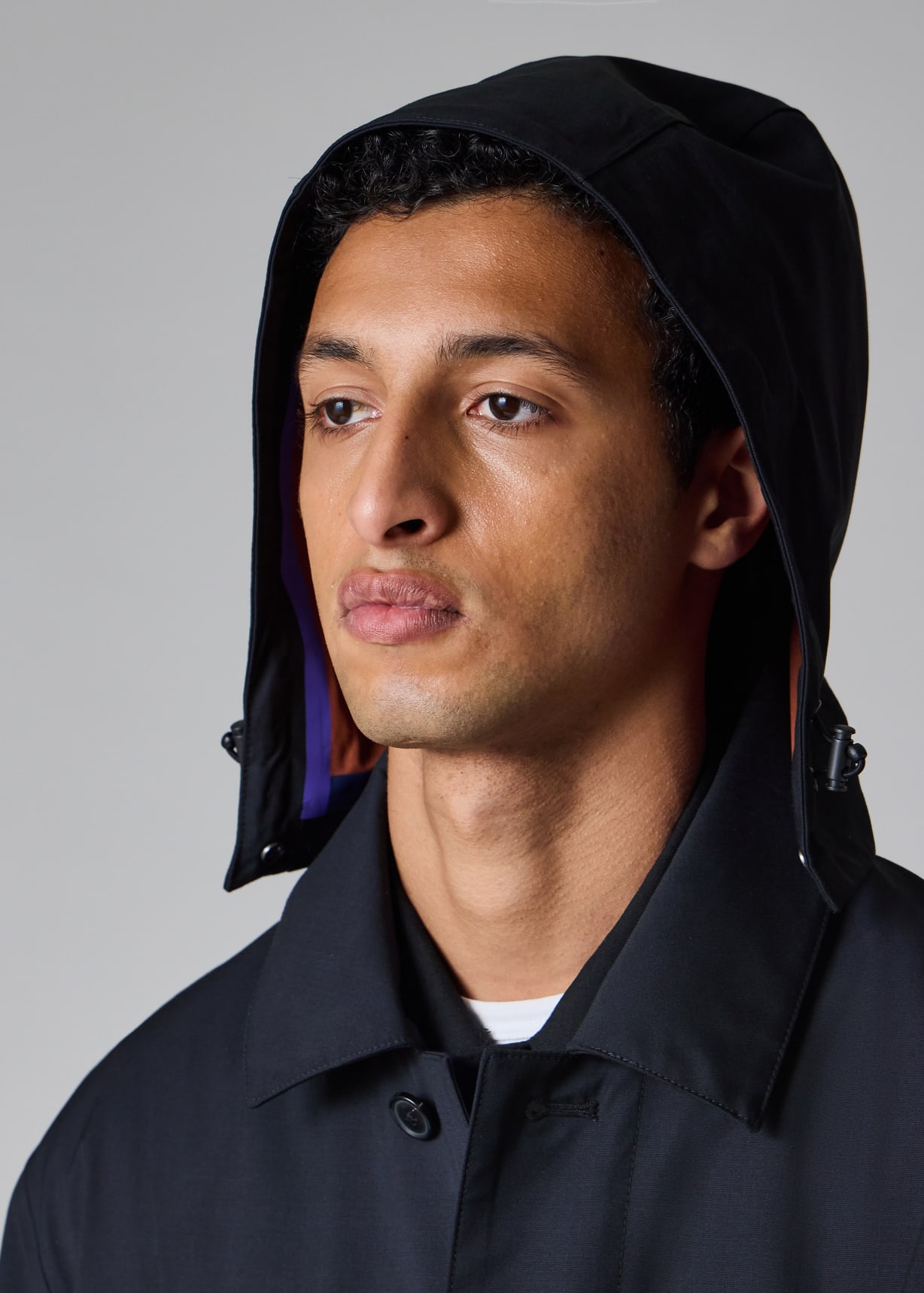 Men's Navy 'Storm System' 3-Layer Hooded Mac