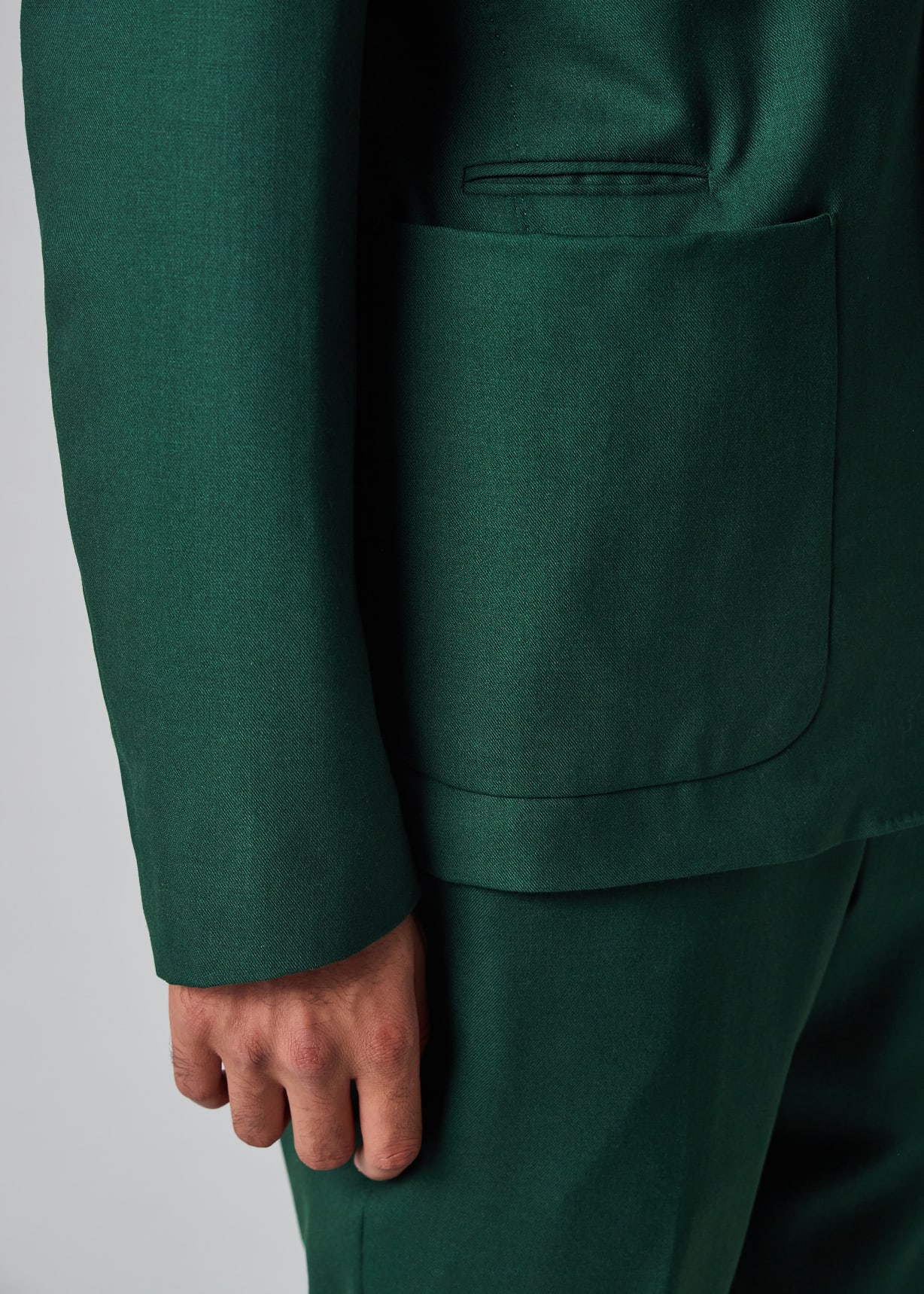 Men's Dark Green Wool Two-Piece Suit