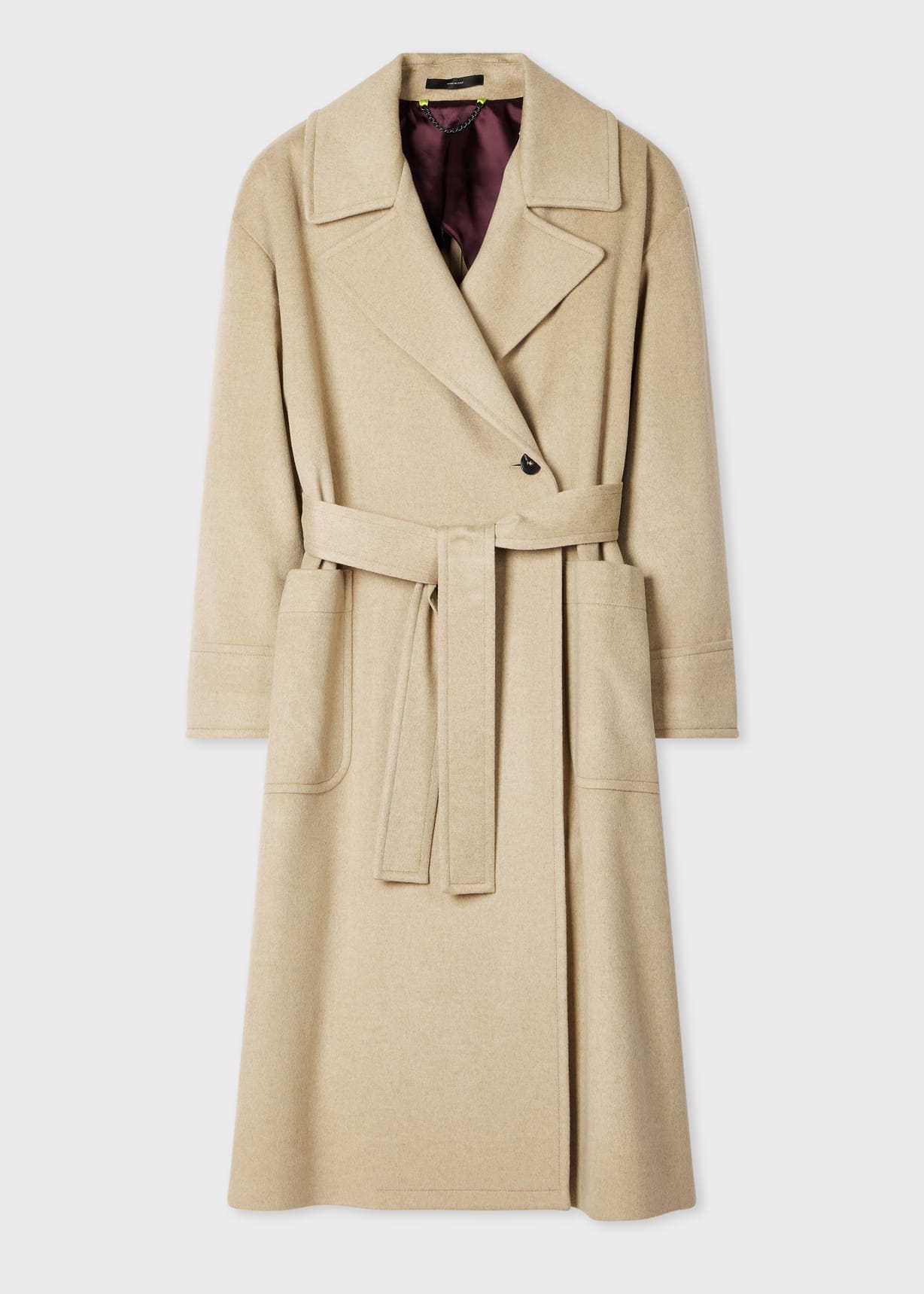 Women's Beige Wool-Cashmere Trench Coat