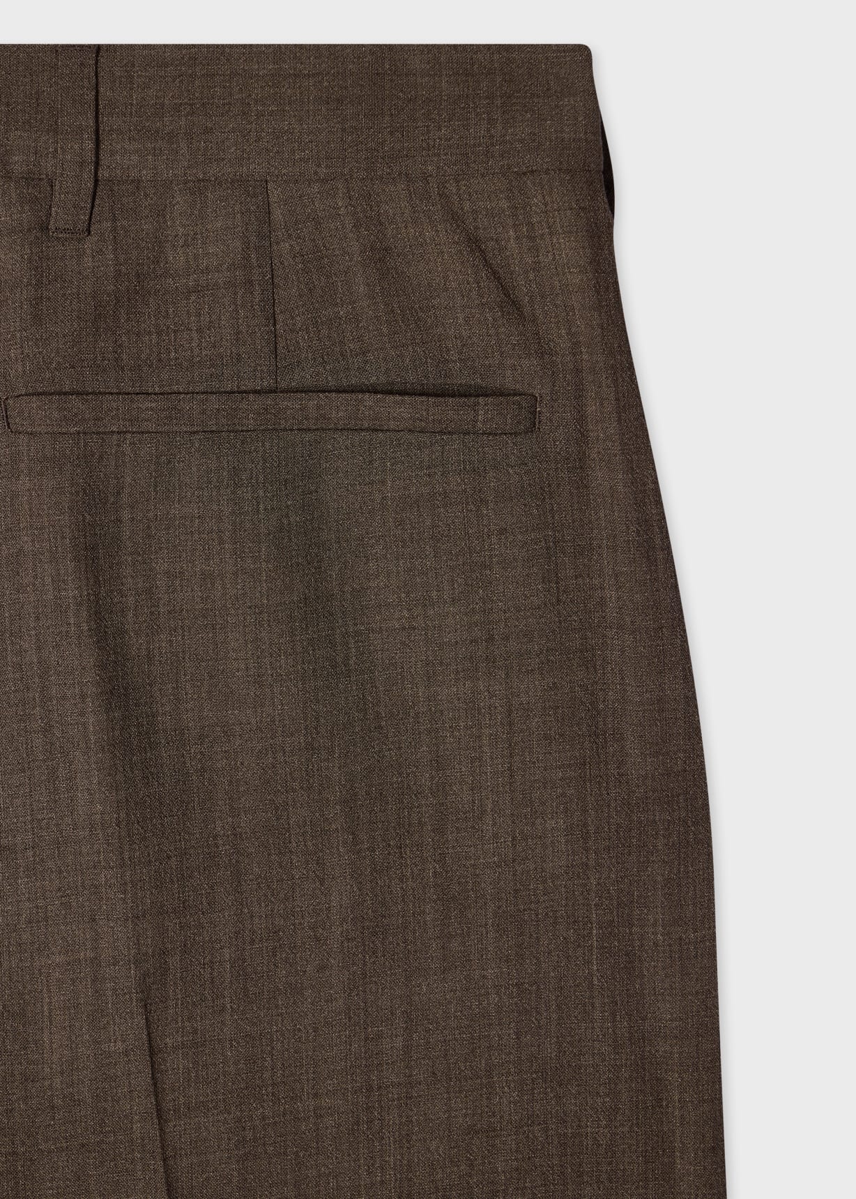 Brown Crepe Viscose-Wool Trousers