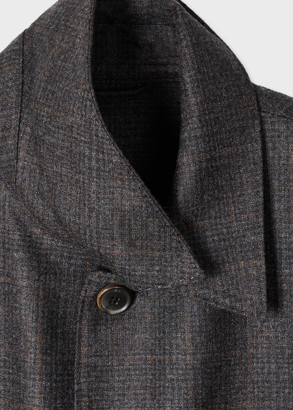 Men's Grey and Brown Check Wool Work Jacket
