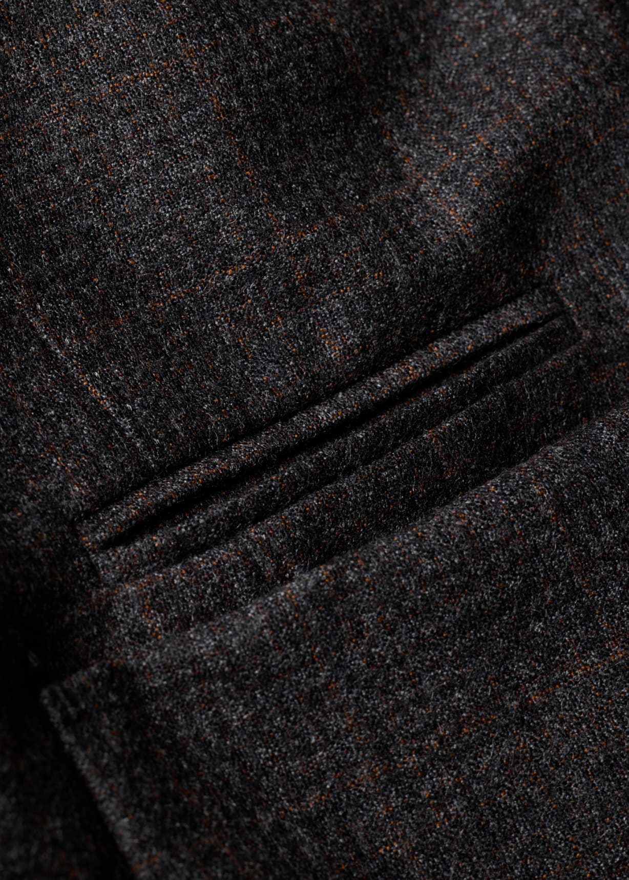 Men's Grey and Brown Check Wool Work Jacket
