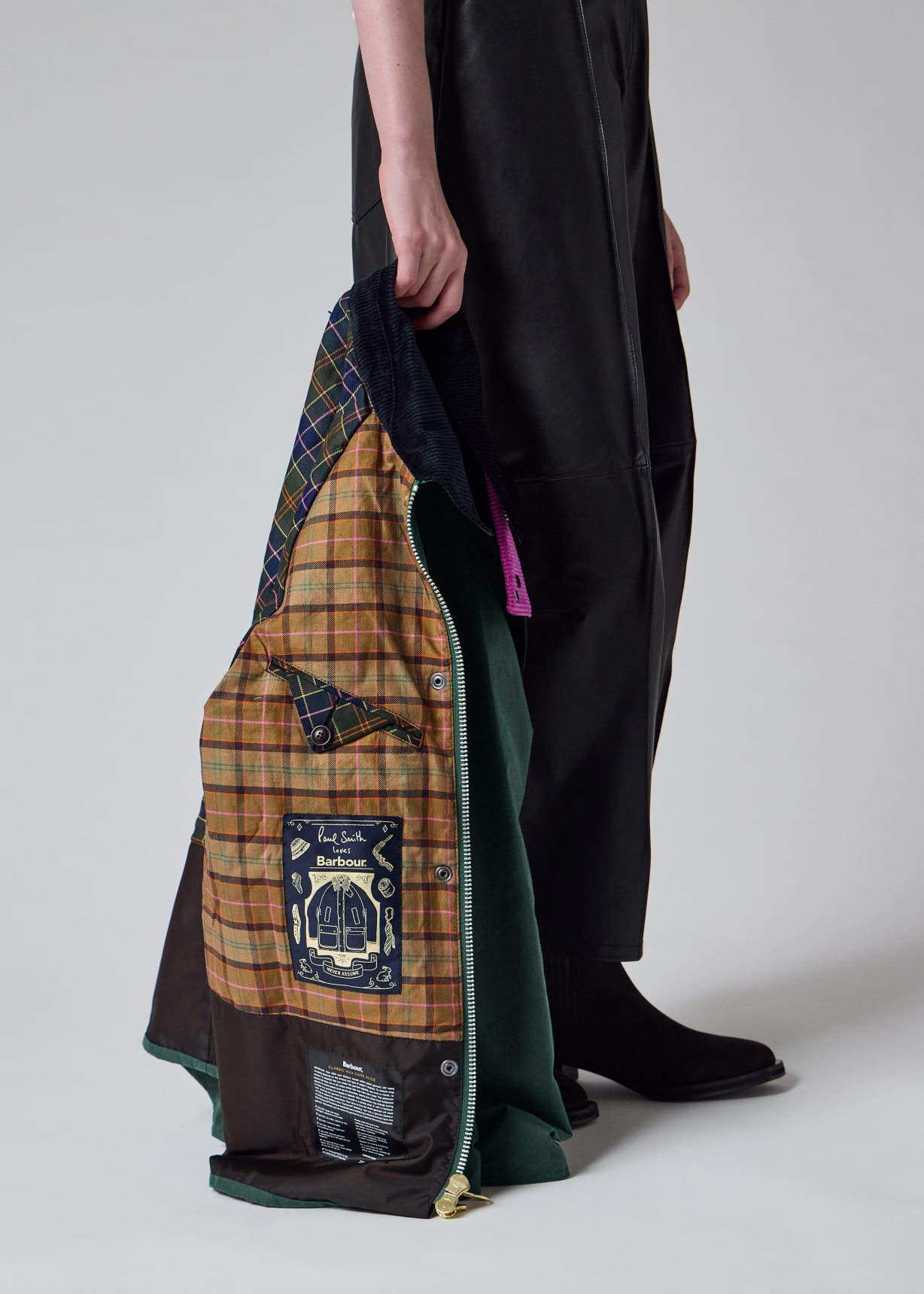 ジャケット・アウター BARBOUR paul smith spey Paul Smith loves Barbour - Women's Dark Green Spey Waxed Jacket