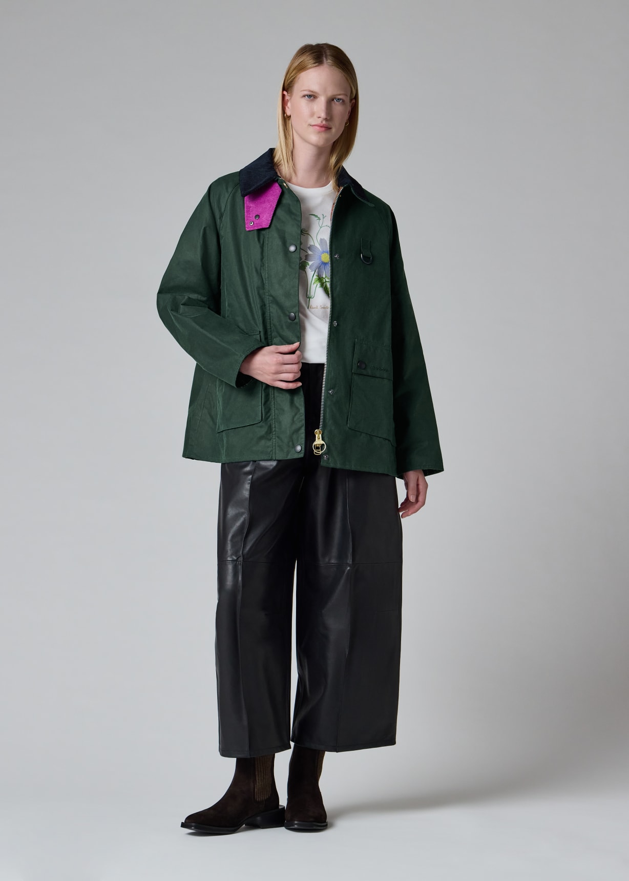 ジャケット・アウター BARBOUR paul smith spey Paul Smith loves Barbour - Women's Dark Green Spey Waxed Jacket