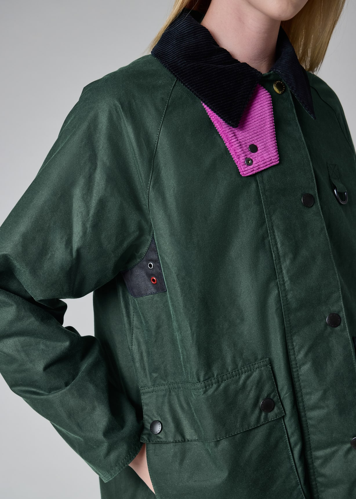Paul Smith loves Barbour - Women's Dark Green Spey Waxed Jacket