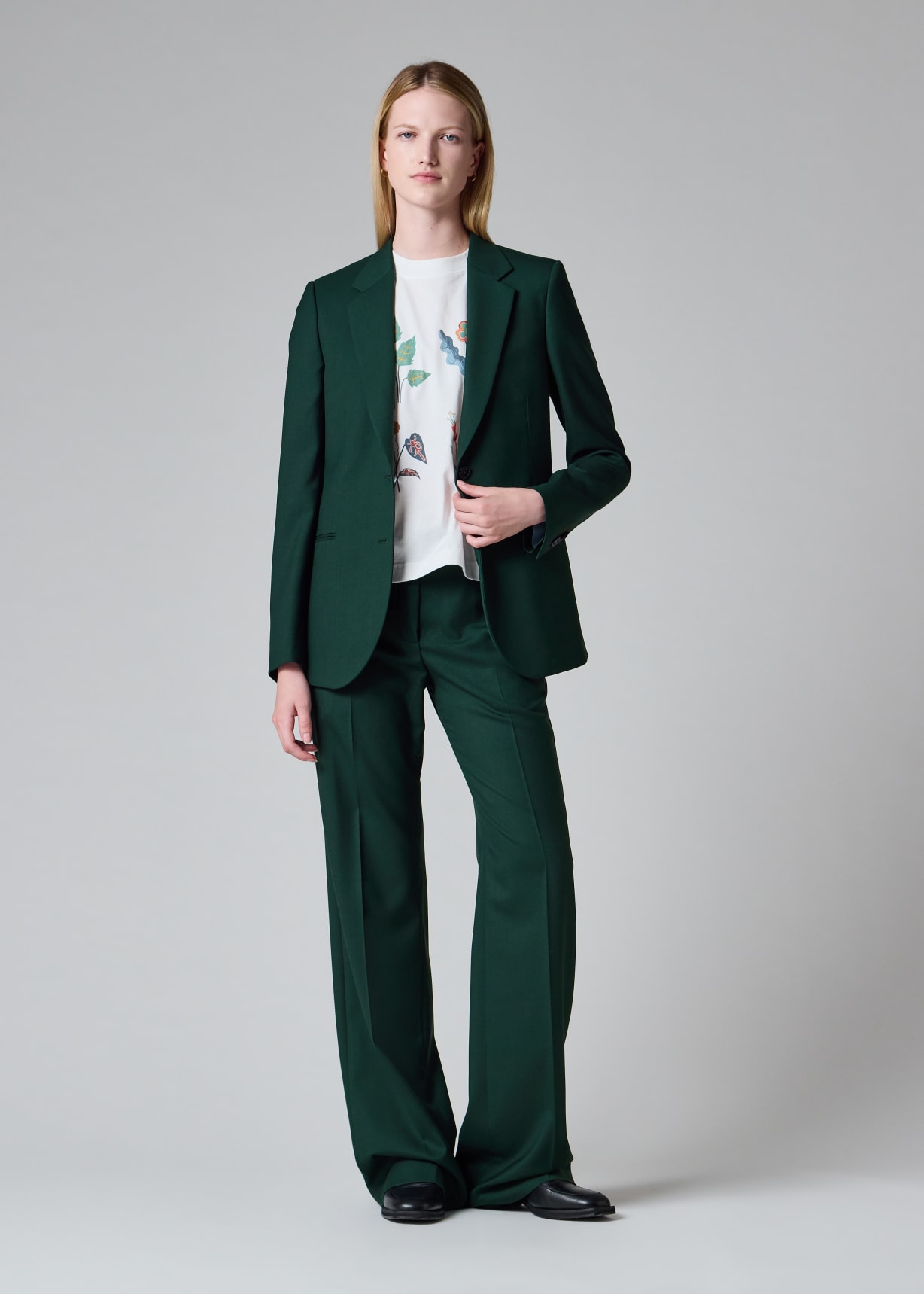Women's A Suit To Travel In - Dark Green Two-Piece Bootcut Suit