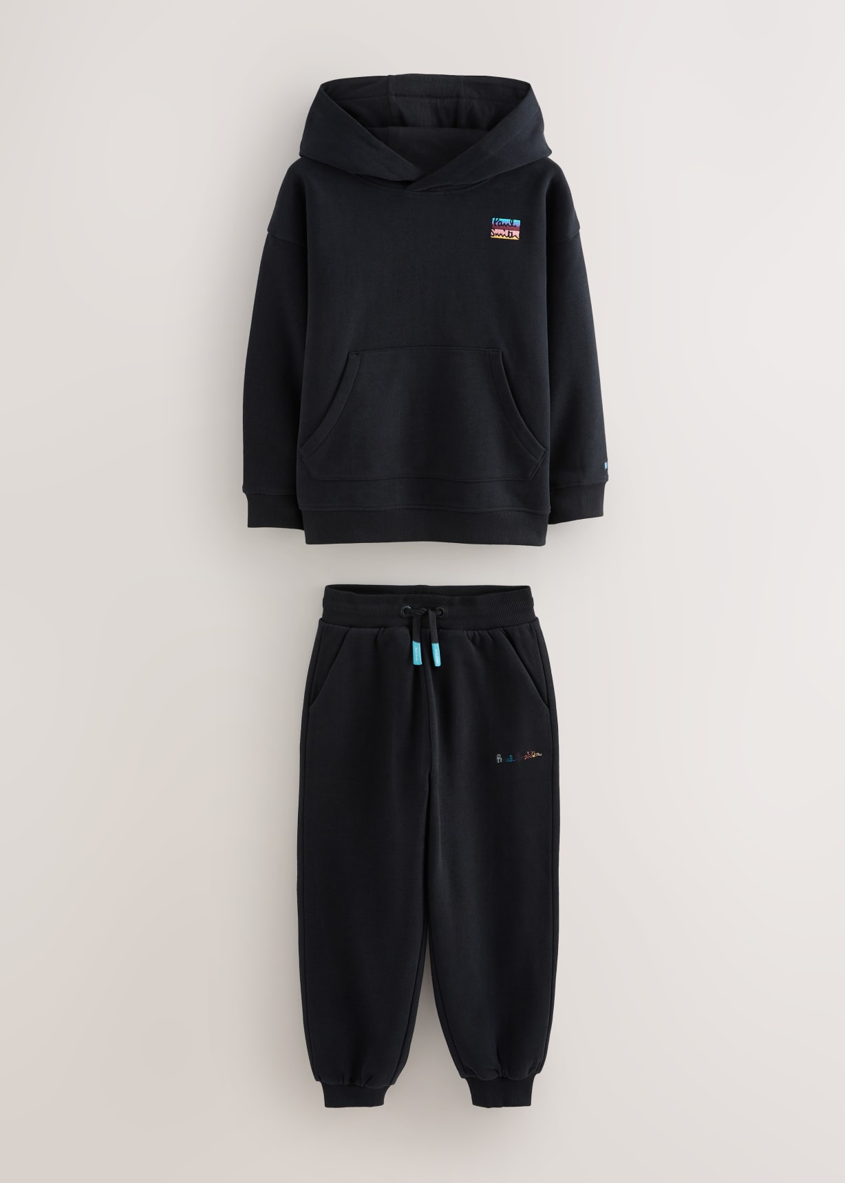 3-13 Years Black Hoodie and Joggers Set