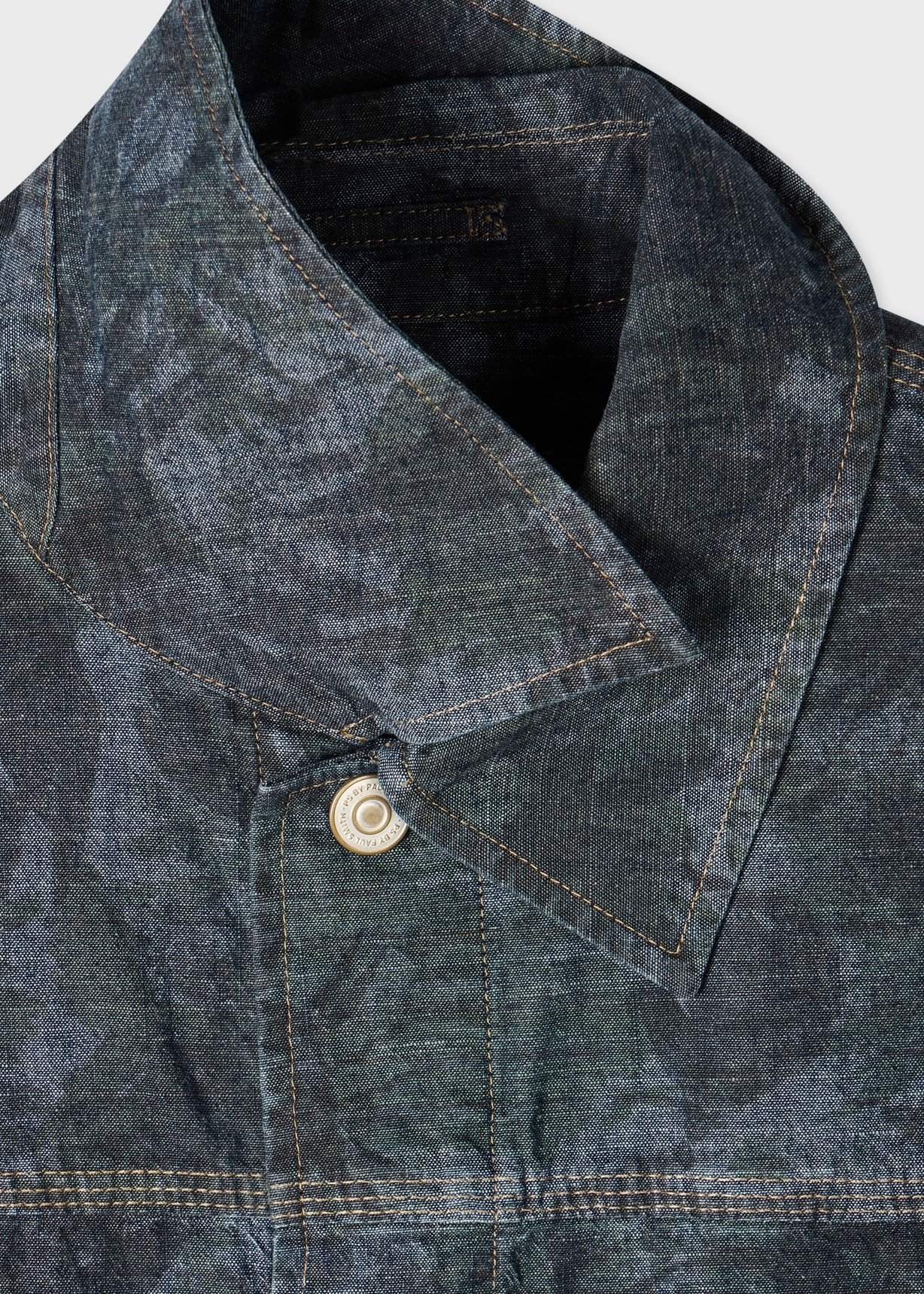 Men's Floral Print Chambray Work Jacket